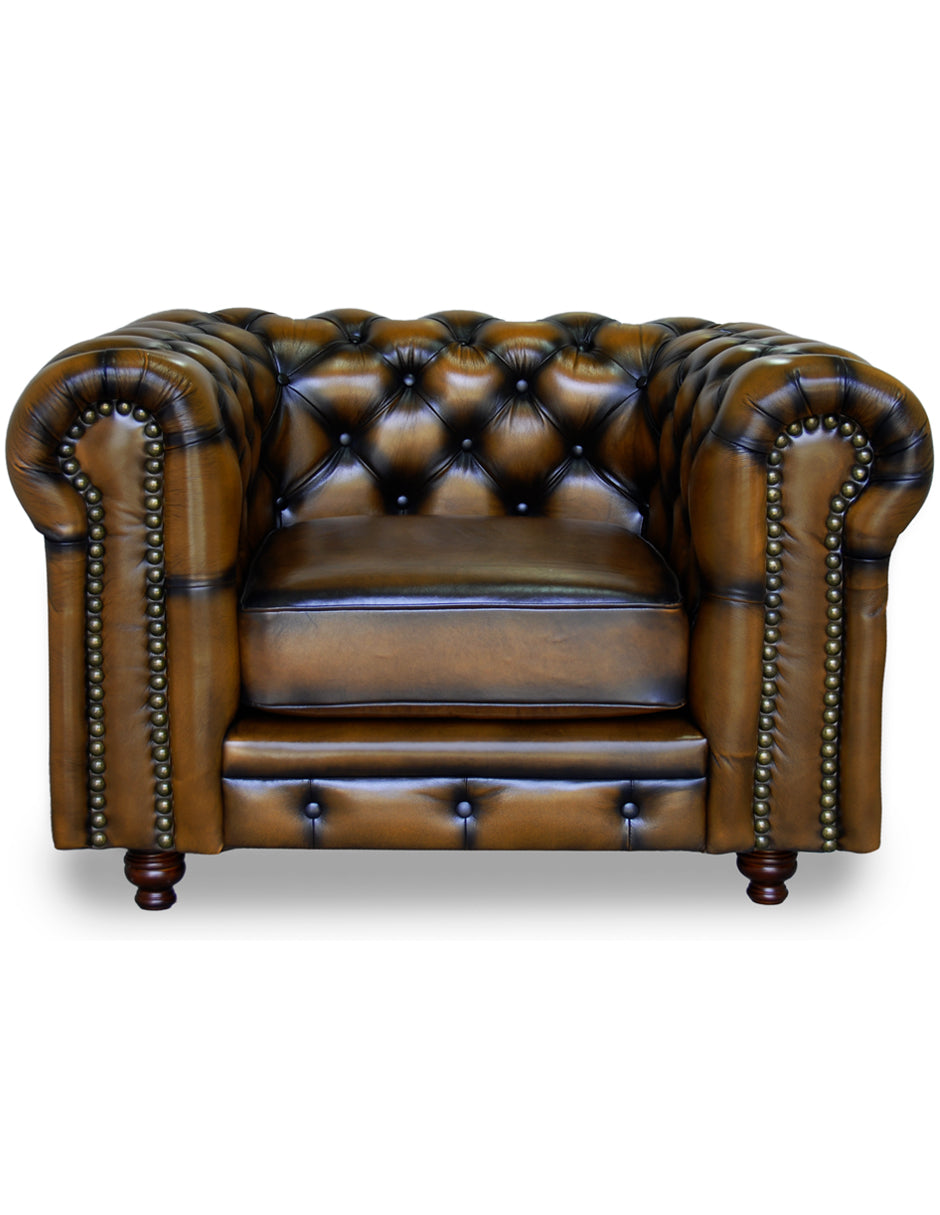 Sillón Individual de Piel Genuina 100%, Mod. Chesterfield, 1 Plazas.