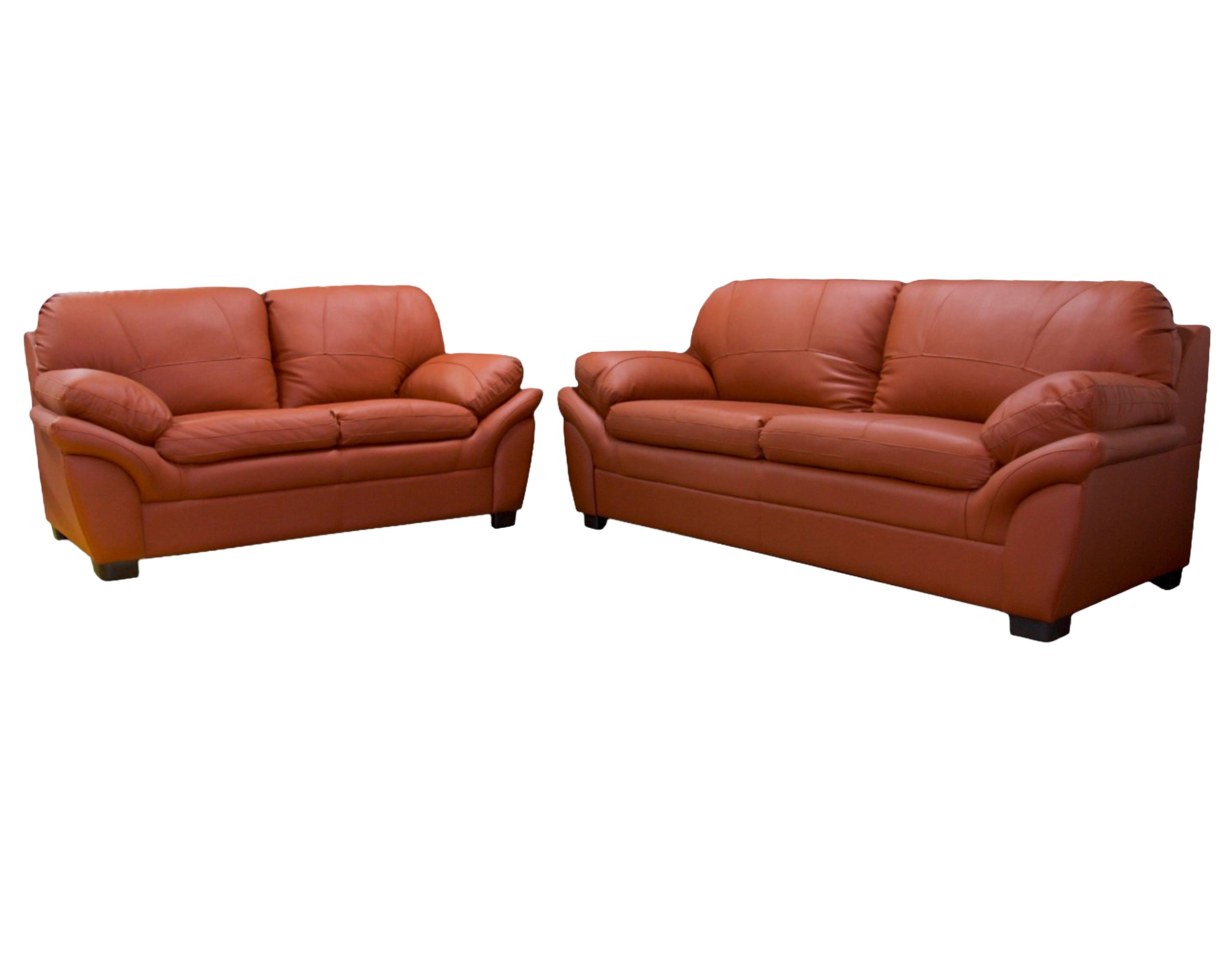 Sala de Piel Genuina Sofá y Love Seat, Mod. Genova, dos piezas, 5 plazas