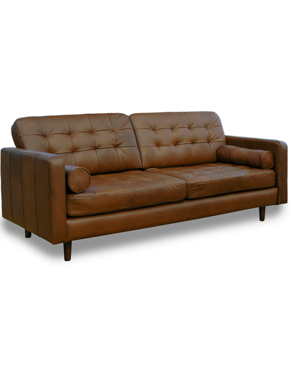 Sala de Piel Genuina 100%, Sofá y Love Seat, Mod. Noruega, dos piezas, 5 plazas.
