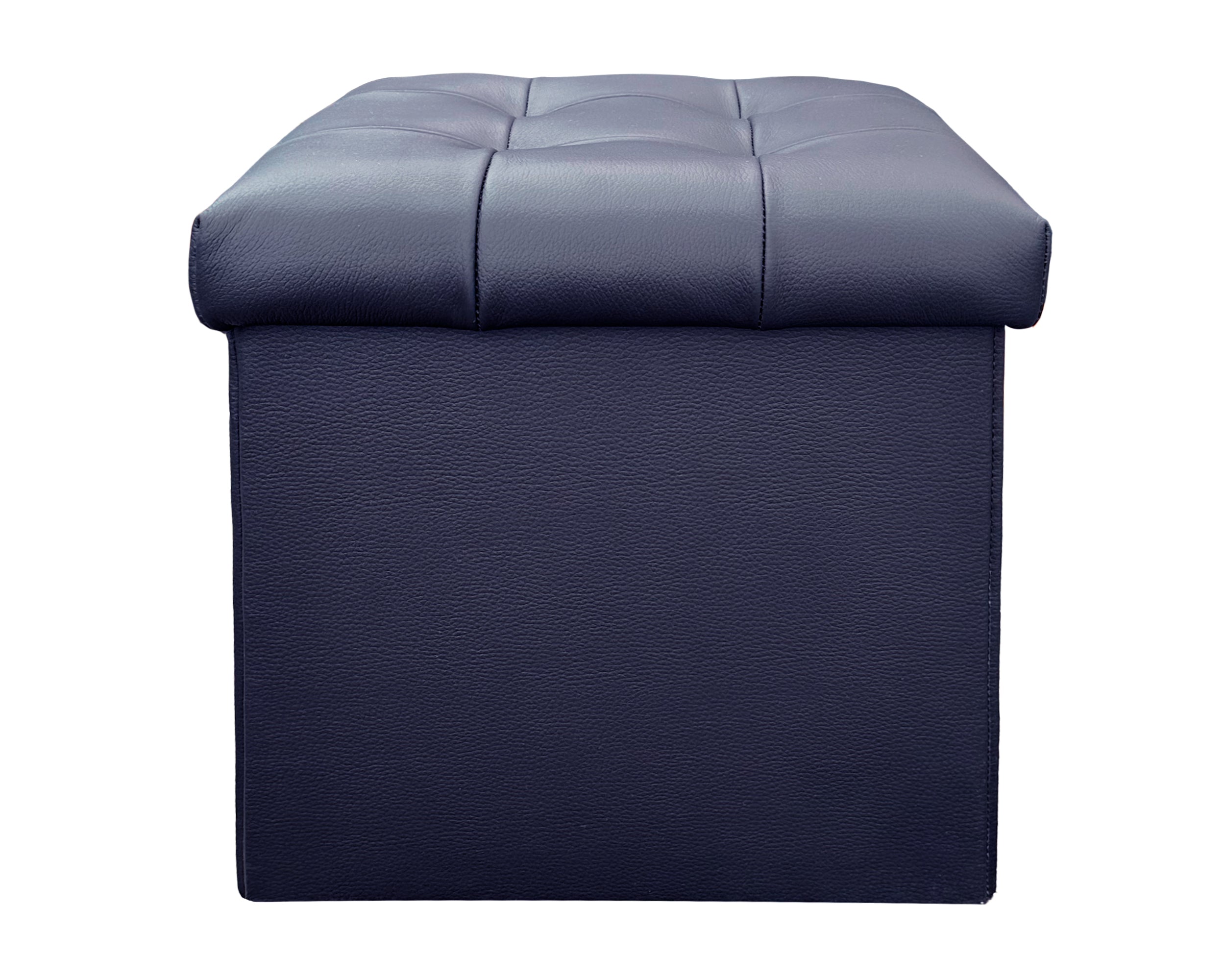 Taburete Plegable, ottoman, banco de piel genuina con almacenamiento 40 x 40cm