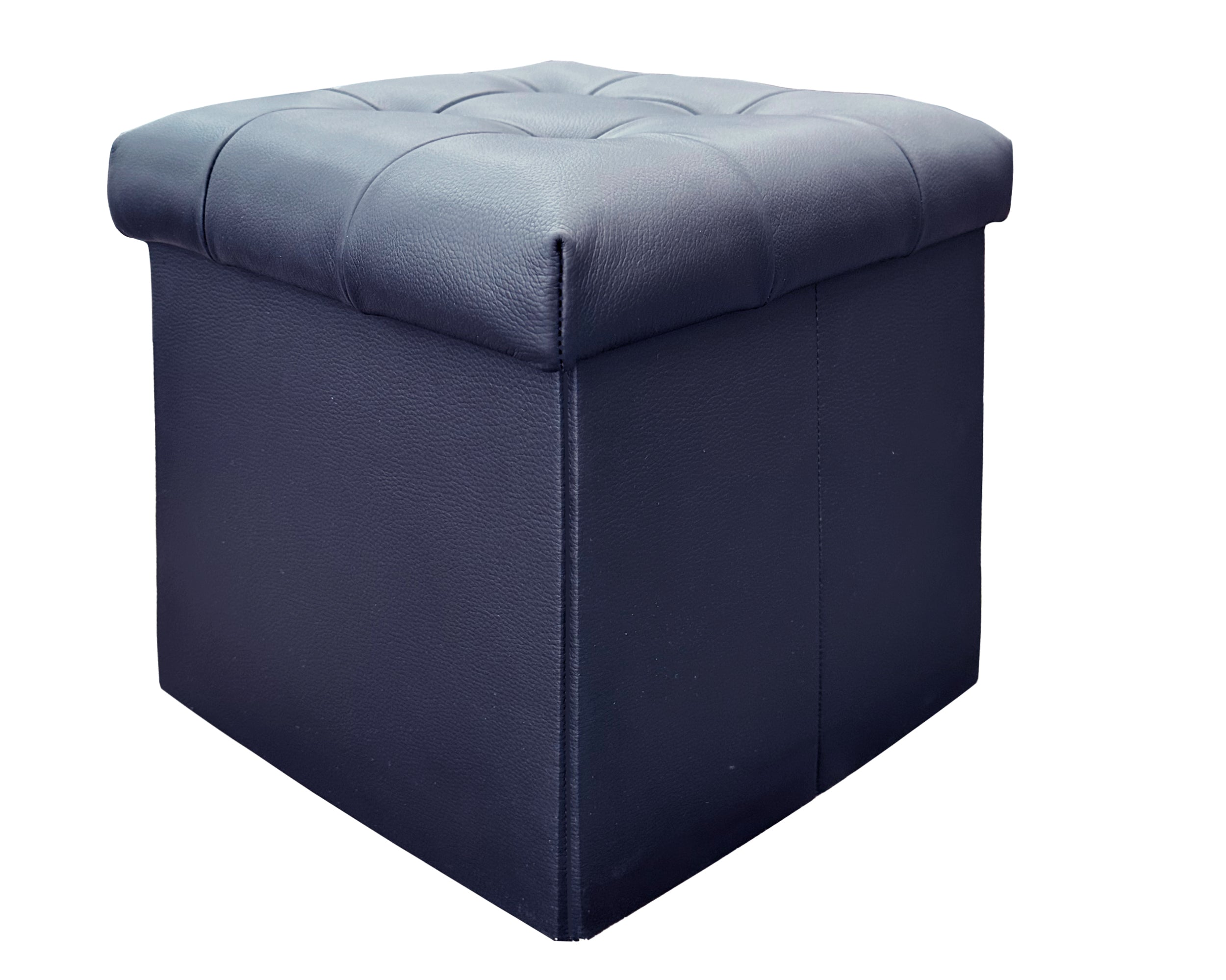 Taburete Plegable, ottoman, banco de piel genuina con almacenamiento 40 x 40cm
