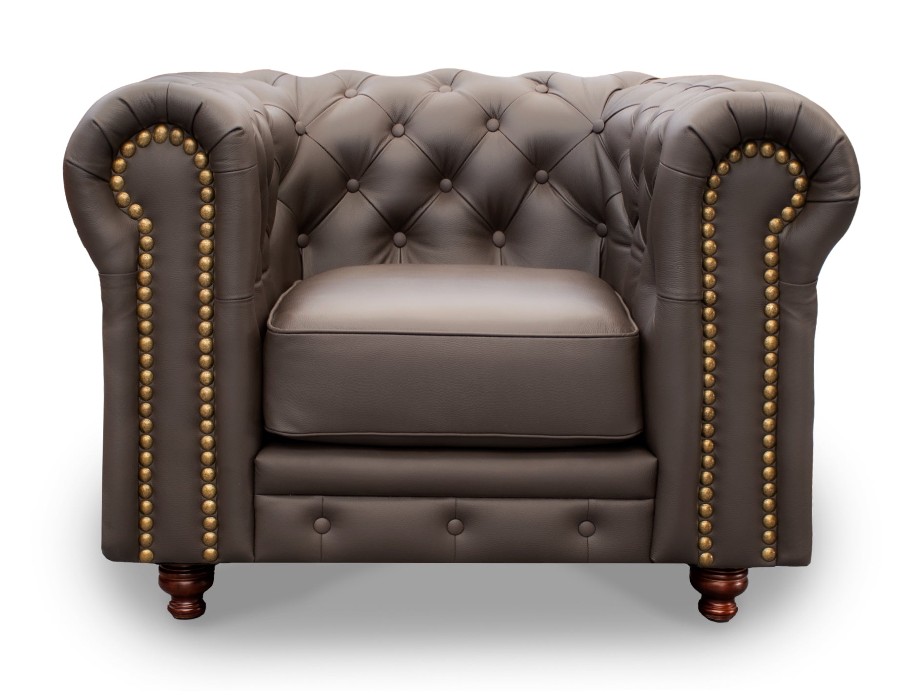 Sillón Individual de Piel Genuina Mod. Chesterfield 1 Plaza