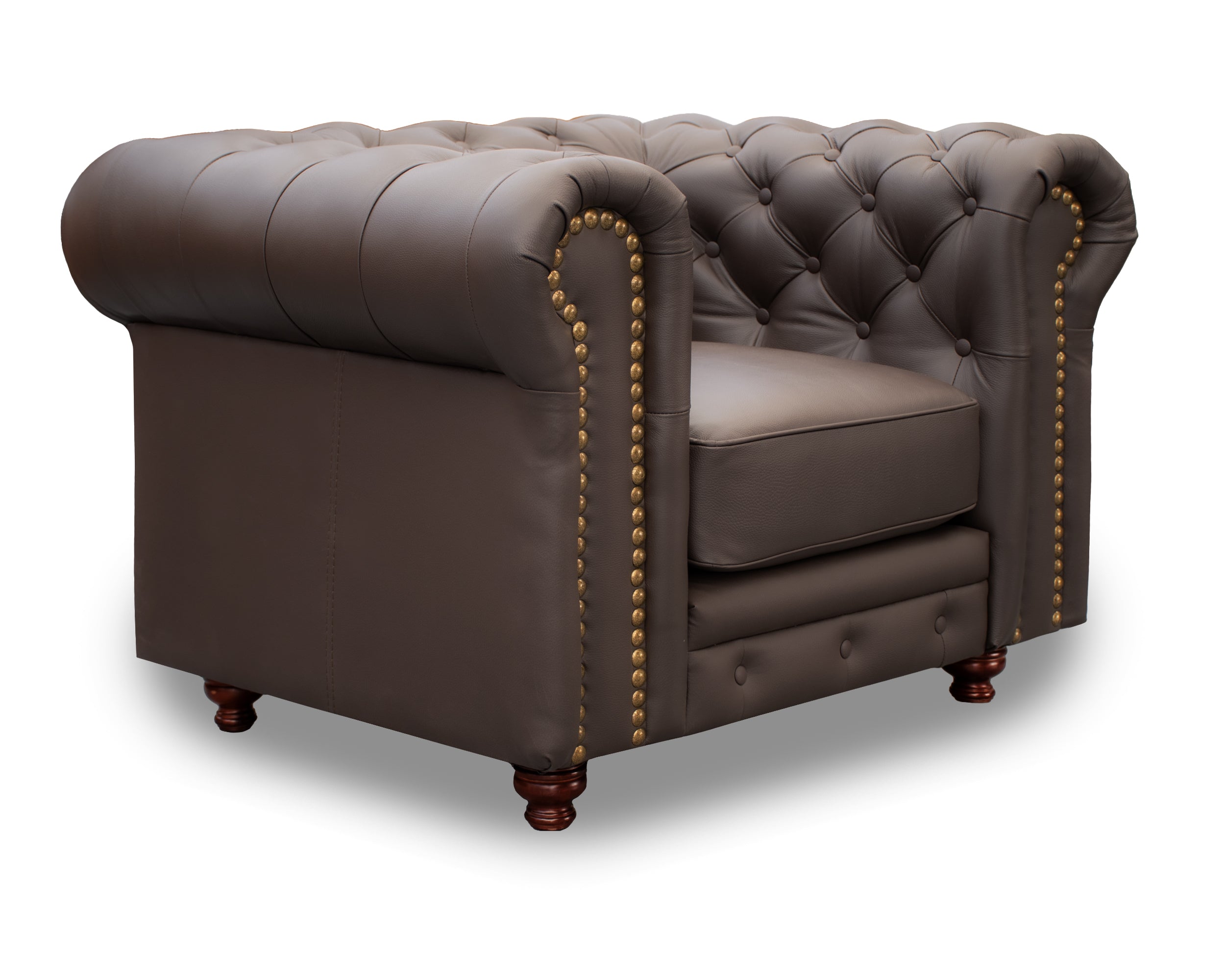 Sillón Individual de Piel Genuina Mod. Chesterfield 1 Plaza