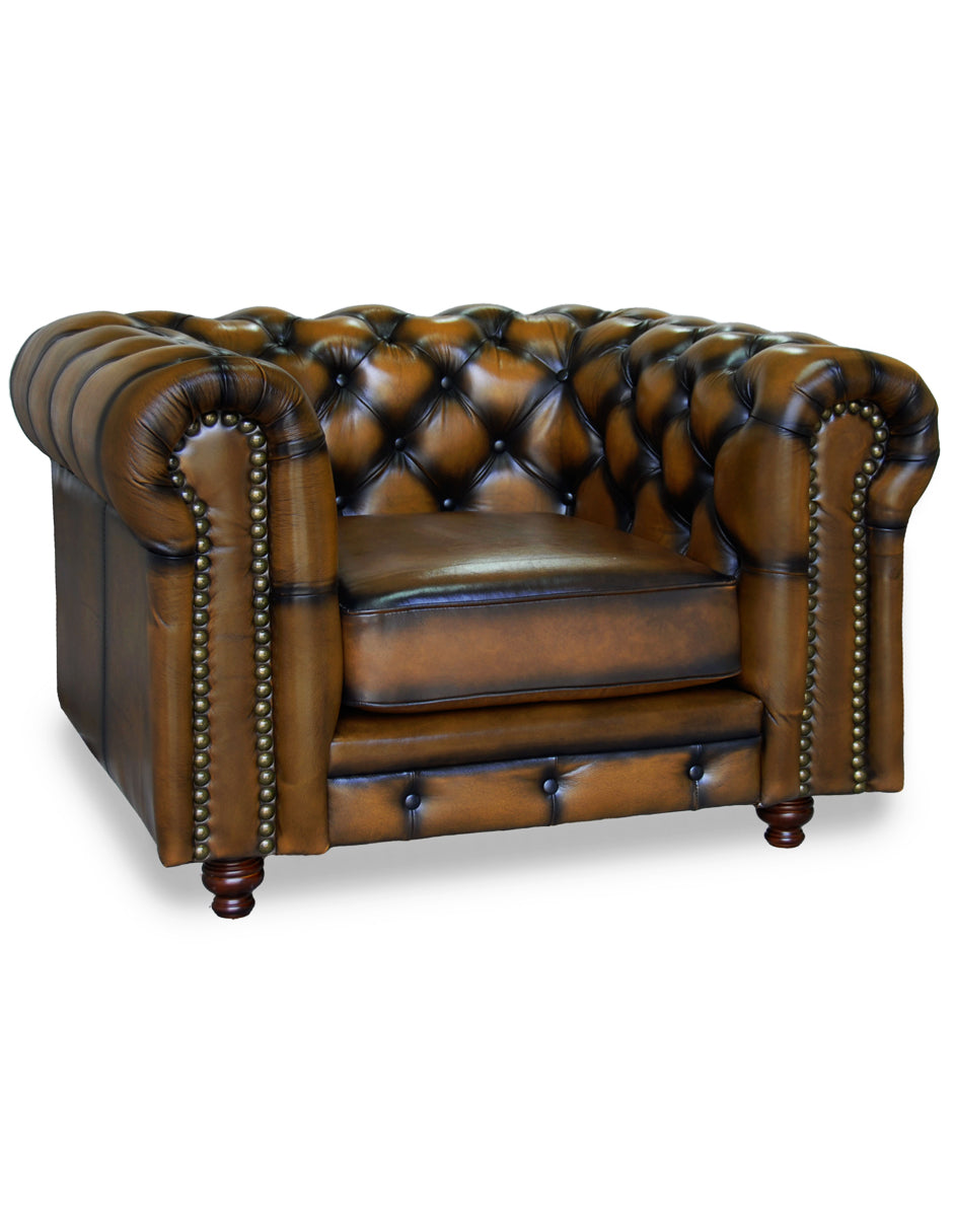 Sillón Individual de Piel Genuina 100%, Mod. Chesterfield, 1 Plazas.