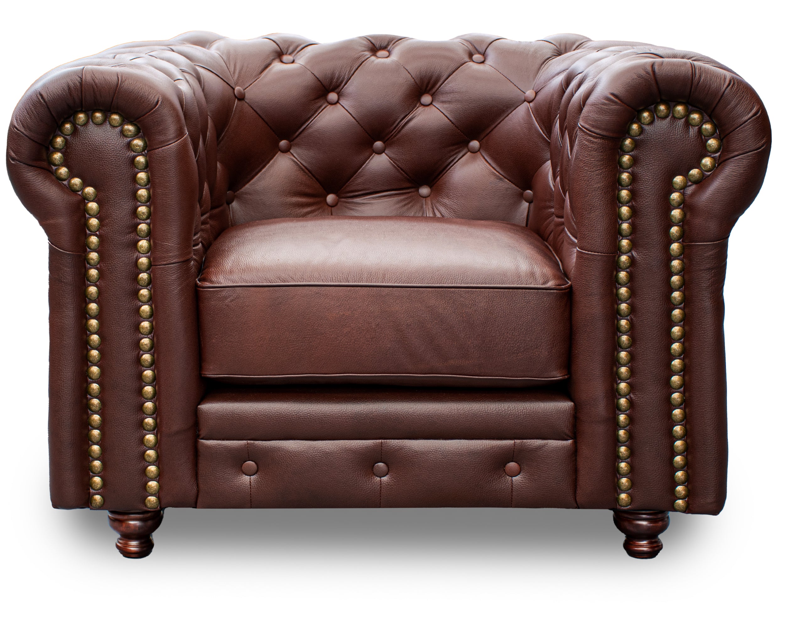 Sillón Individual de Piel Genuina Mod. Chesterfield 1 Plaza
