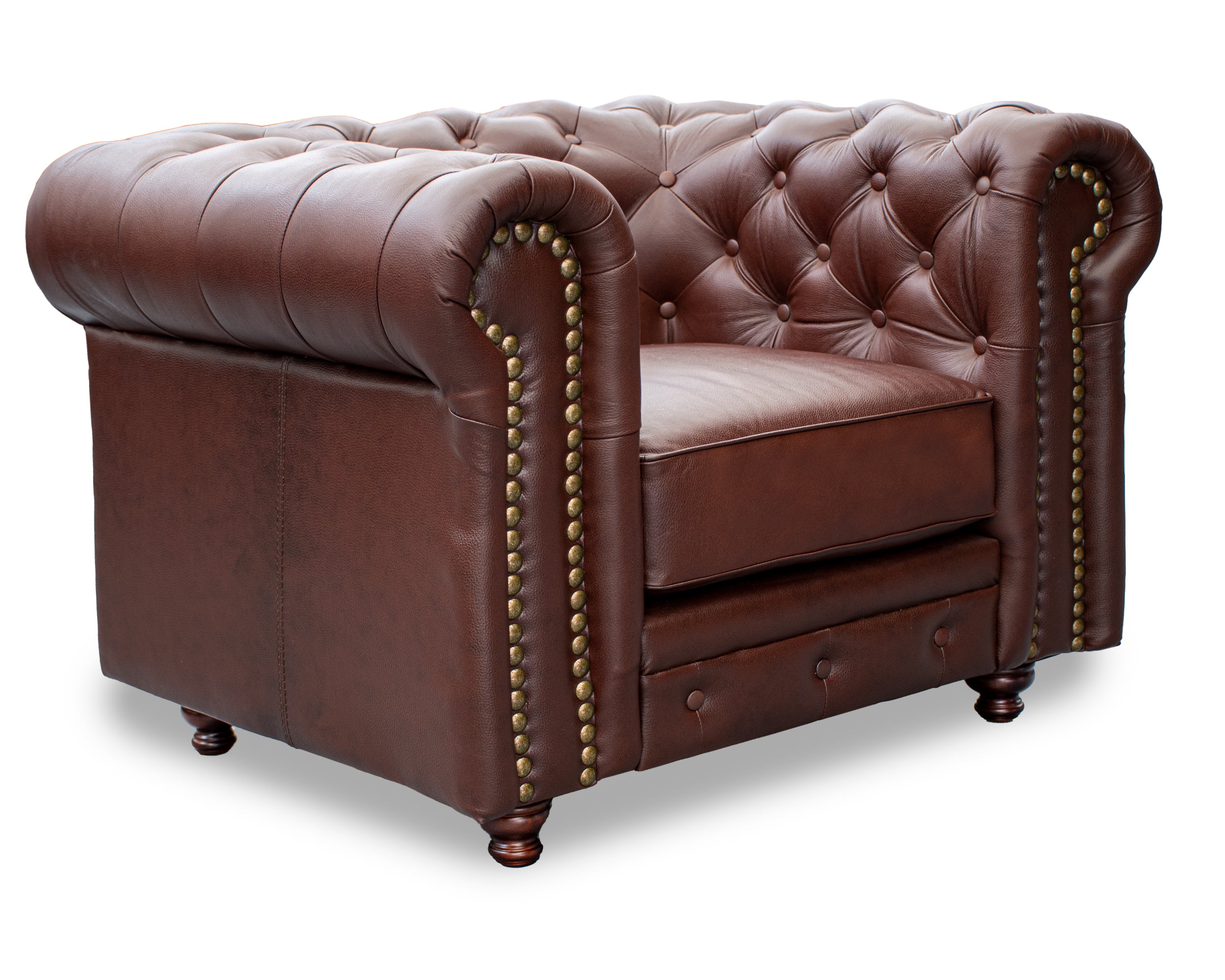 Sillón Individual de Piel Genuina Mod. Chesterfield 1 Plaza
