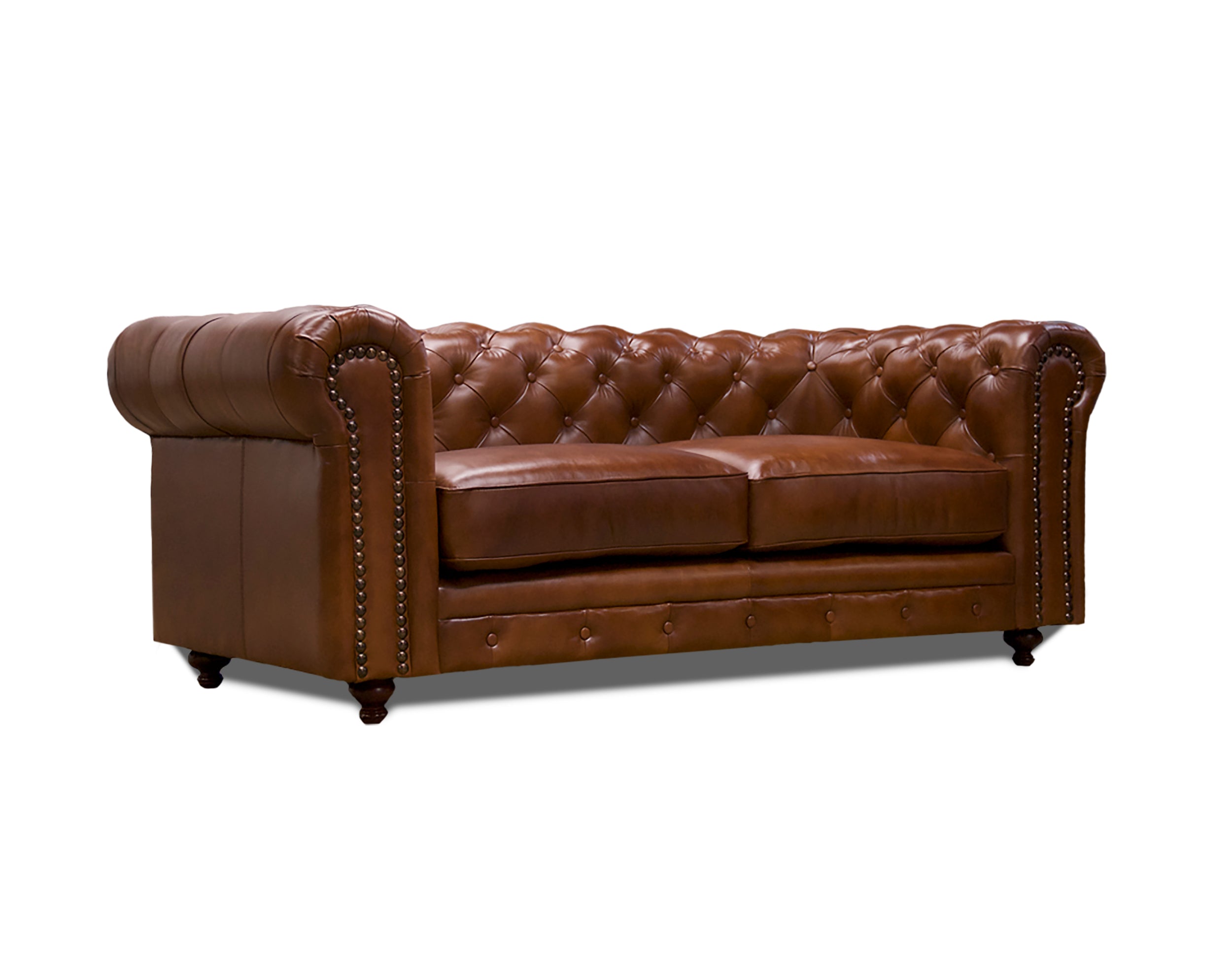 Love Seat de Piel Genuina 100%, Mod. Chesterfield, 2 Plazas.