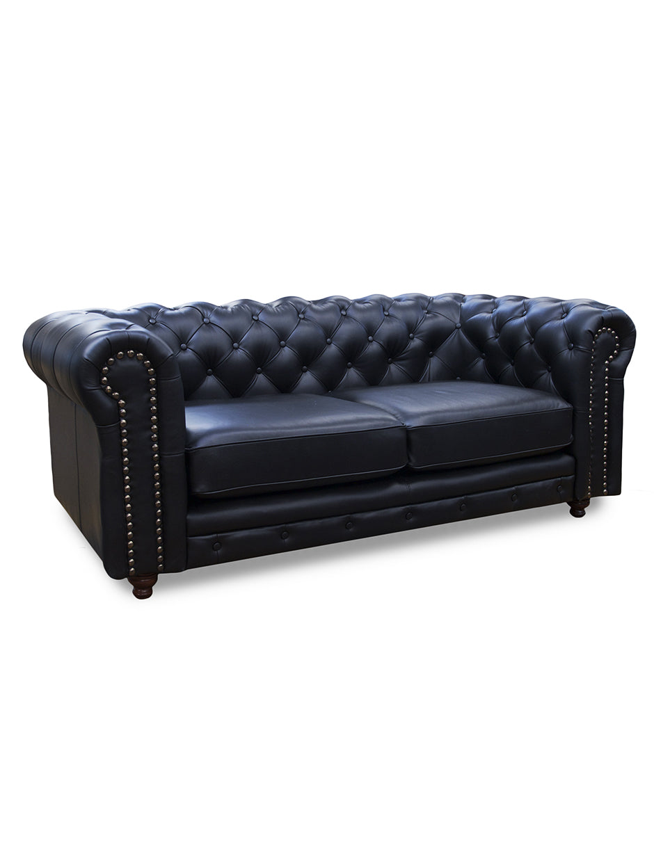 Love Seat de Piel Genuina 100%, Mod. Chesterfield, 2 Plazas.