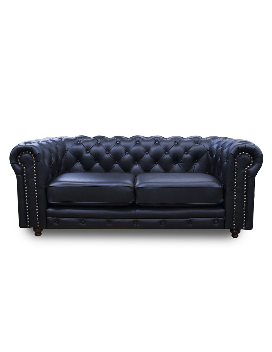 Love Seat de Piel Genuina 100%, Mod. Chesterfield, 2 Plazas.