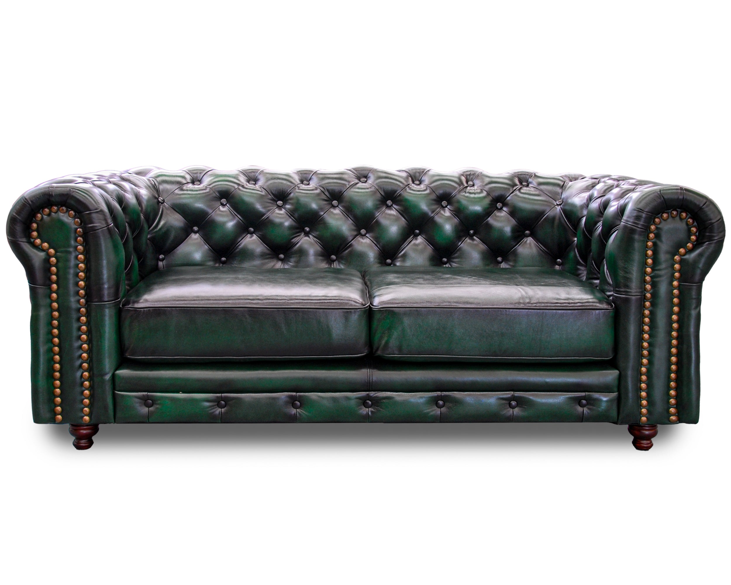Love Seat de de Piel Genuina 100%, Mod. Chesterfield Deslavado