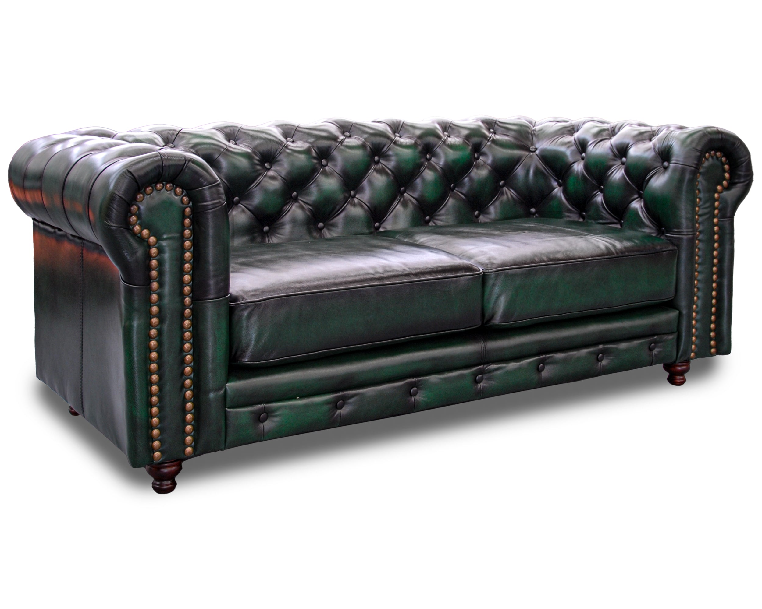 Love Seat de de Piel Genuina 100%, Mod. Chesterfield Deslavado