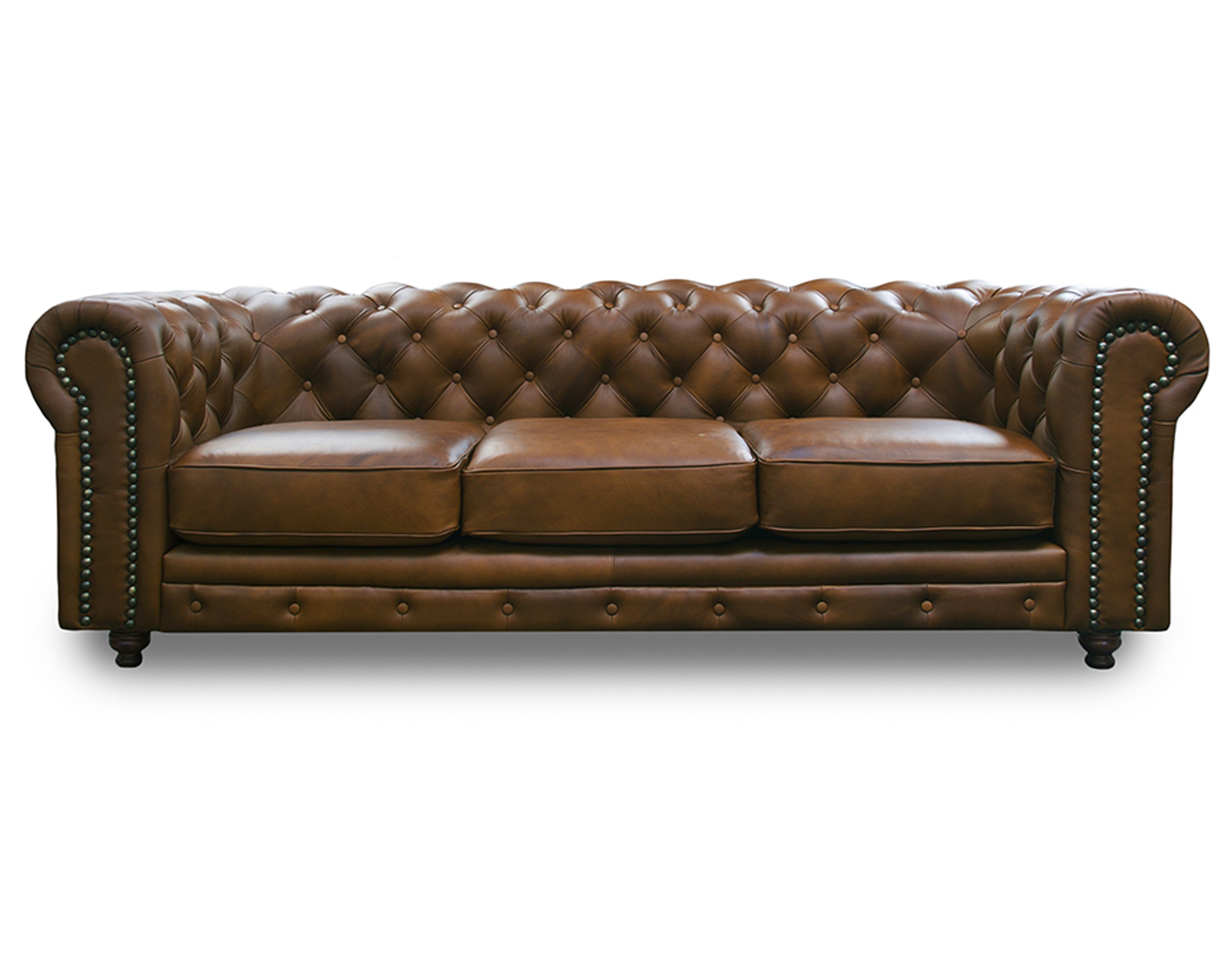 Sofá de Piel Genuina 100%, Mod. Chesterfield, 3 Plazas.