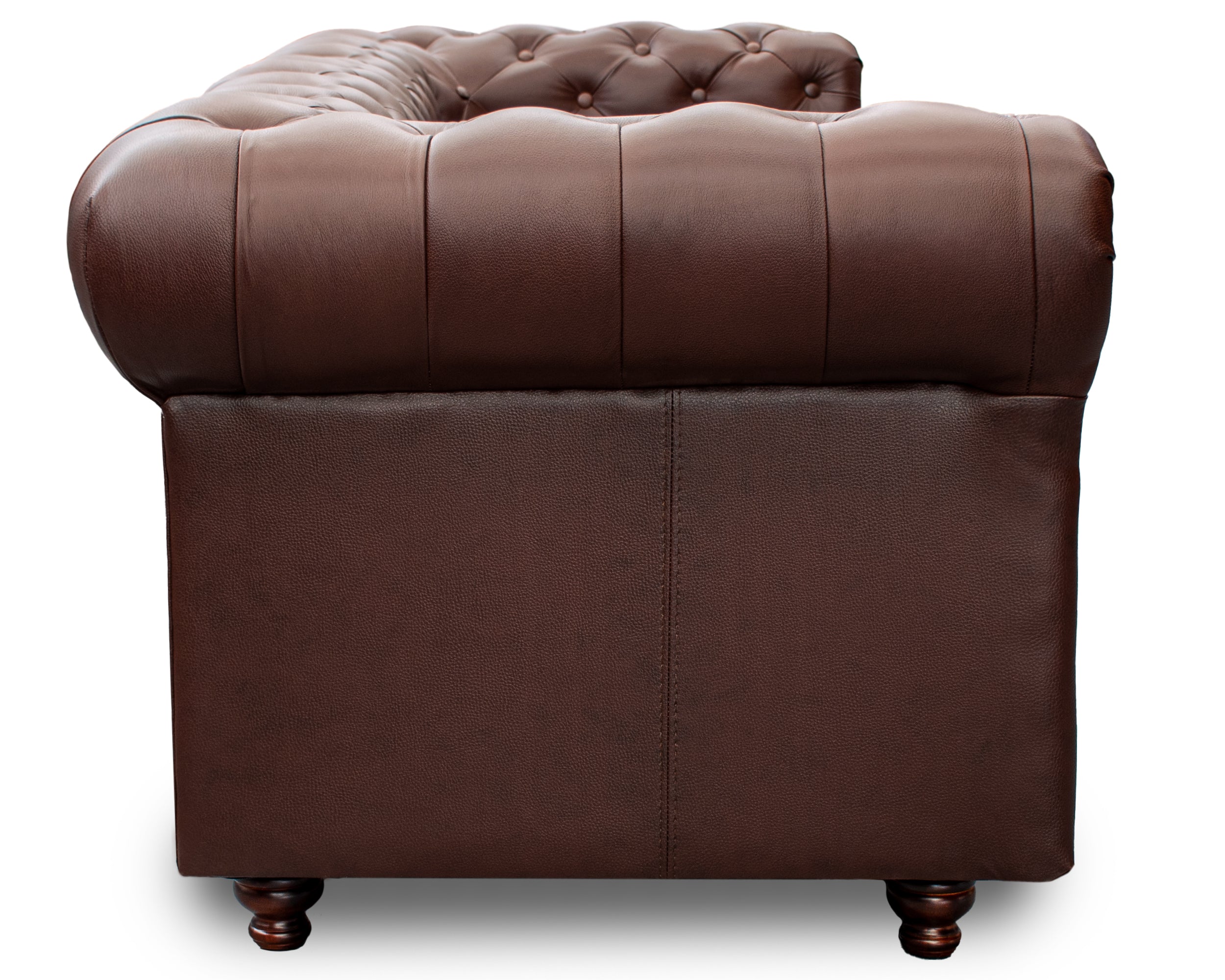 Sala de Piel Genuina Sofá y Love Seat, Mod. Chesterfield, dos piezas, 5 plazas.