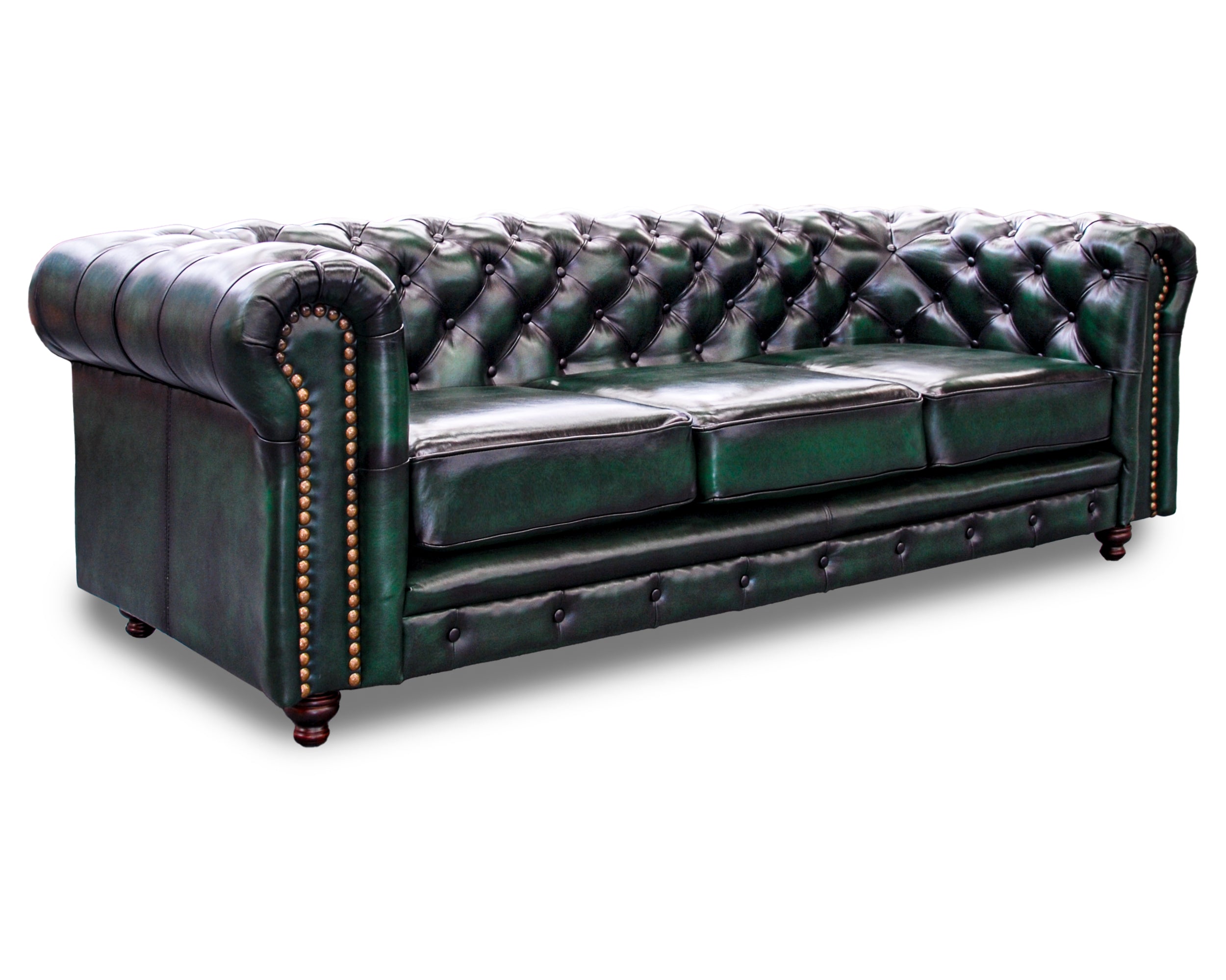 Sofá de de Piel Genuina 100%, Mod. Chesterfield Deslavado