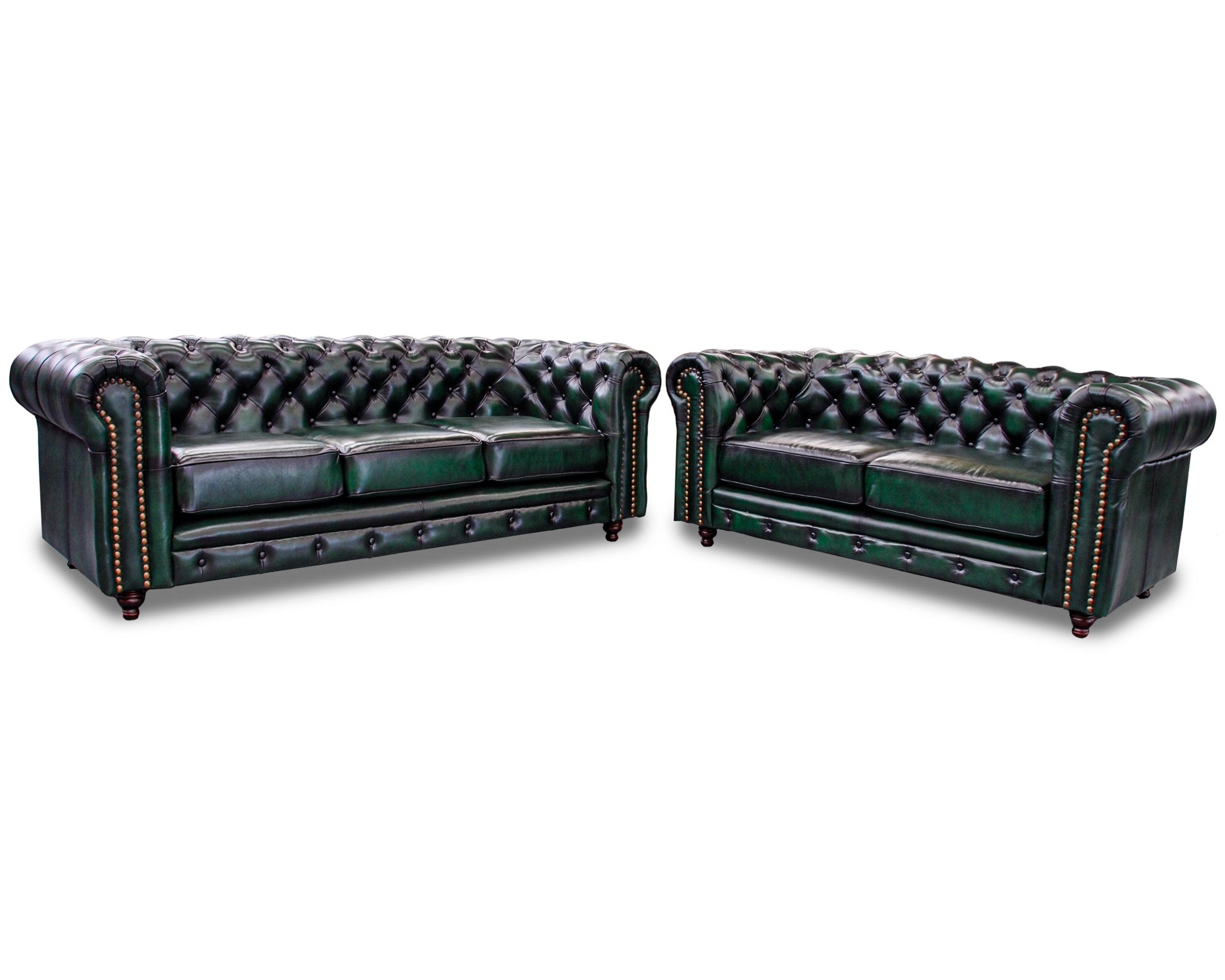 Sala de de Piel Genuina 100%, Mod. Chesterfield Deslavado 5 plazas