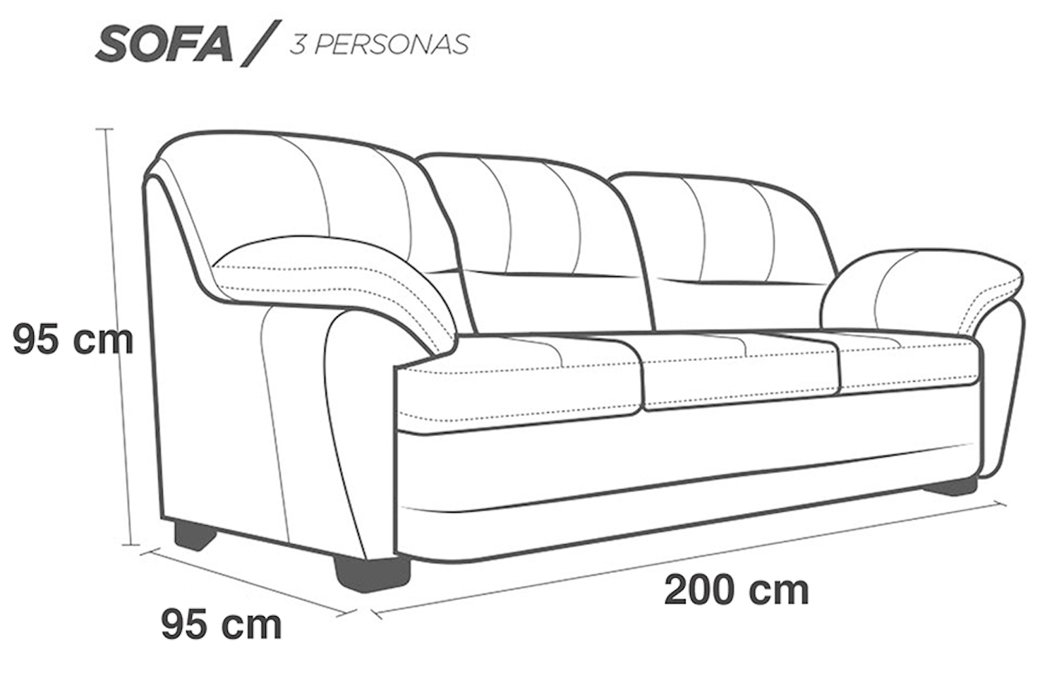 Sofá de Piel Genuina Mod. Florencia 3 plazas