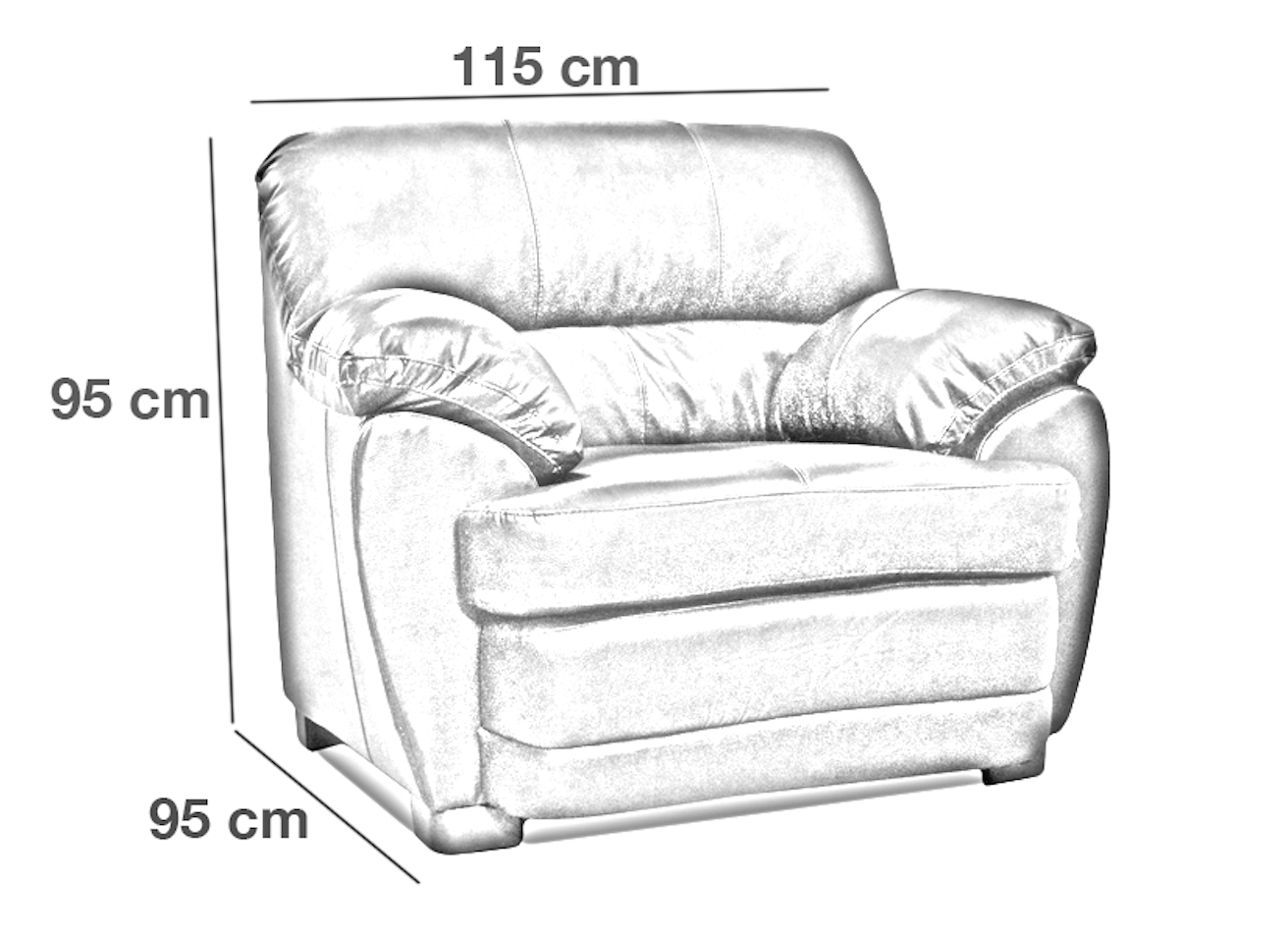 Sillón Individual de Piel Genuina Mod. Florencia 1 plaza