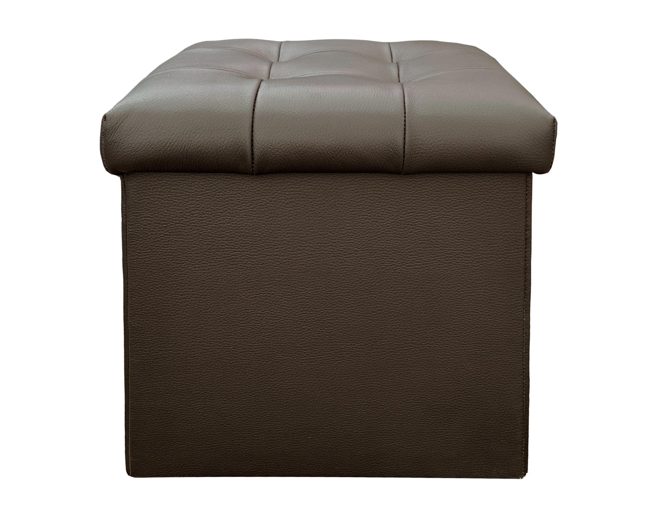 Taburete Plegable, ottoman, banco de piel genuina con almacenamiento 40 x 40cm