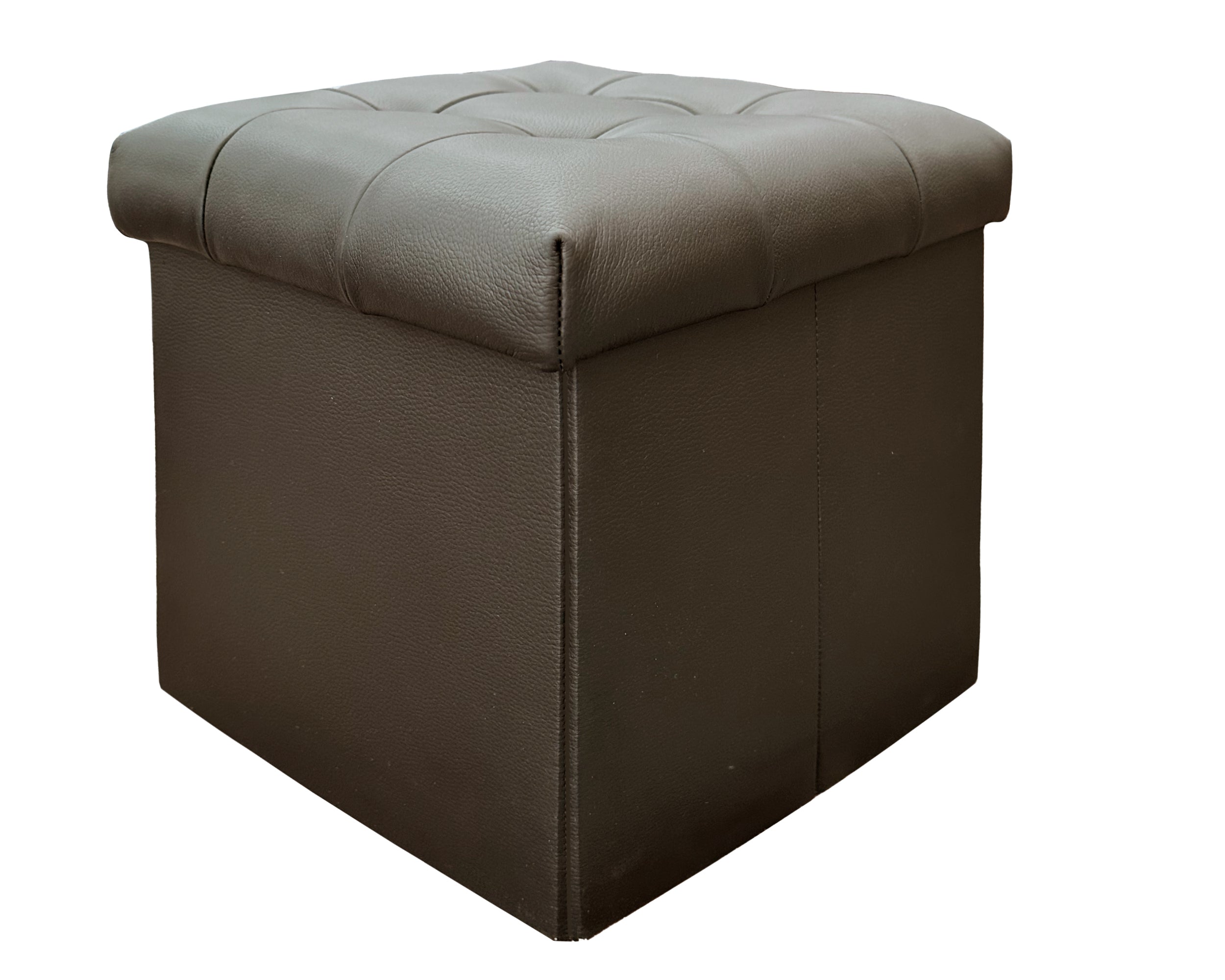 Taburete Plegable, ottoman, banco de piel genuina con almacenamiento 40 x 40cm