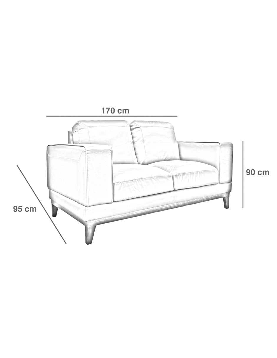 Love Seat de Piel Genuina 100%, Mod. Castella, 2 plazas.