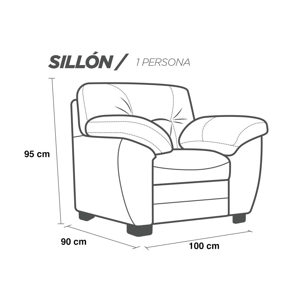 Sillon Individual de Piel Genuina Mod. Toscana 1 plaza