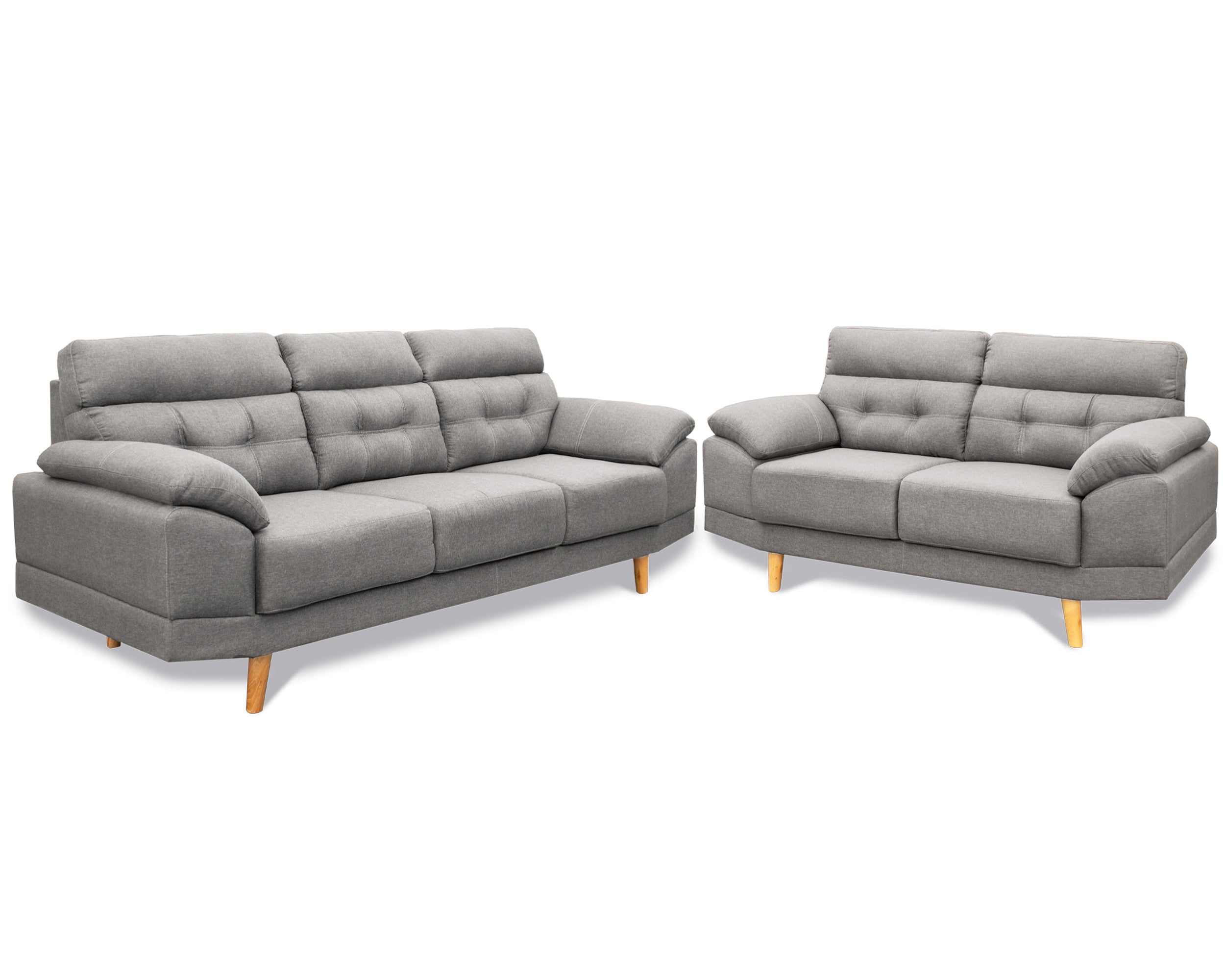 Sala tela de Lino, Sofá y Love Seat, Mod. Dublin, dos piezas, 5 plazas.