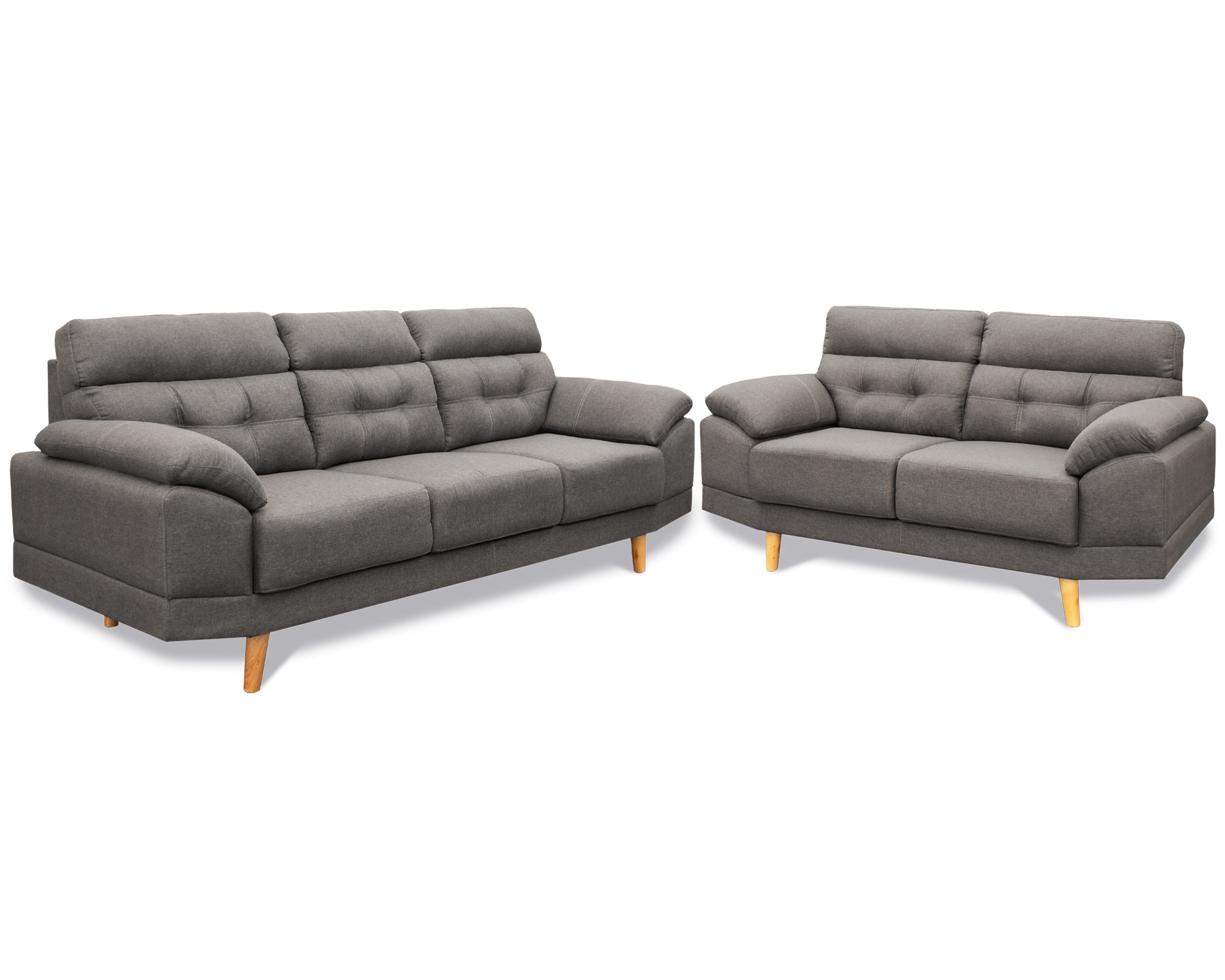Sala tela de Lino, Sofá y Love Seat, Mod. Dublin, dos piezas, 5 plazas.
