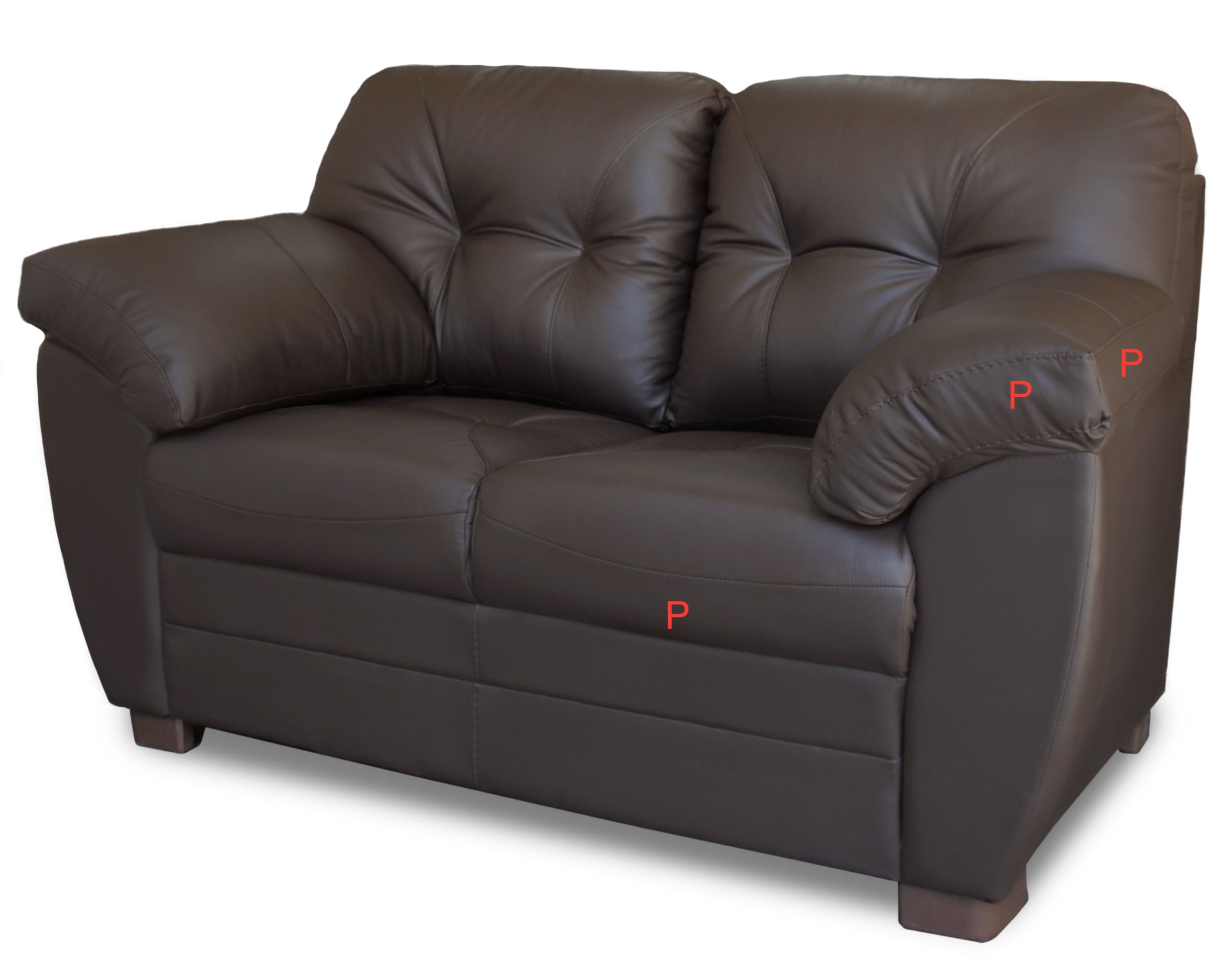 Sala de Piel Genuina Sofá y Love Seat, Mod. Derby, dos piezas, 5 plazas