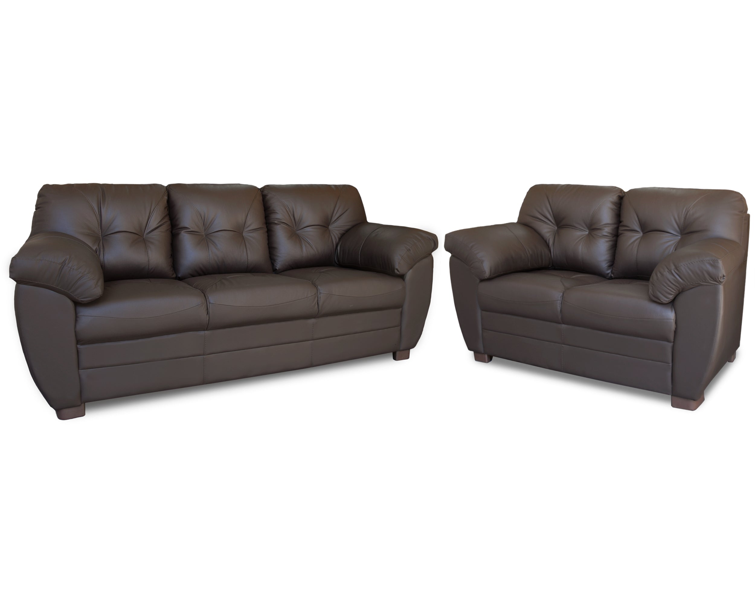 Sala de Piel Genuina Sofá y Love Seat, Mod. Derby, dos piezas, 5 plazas