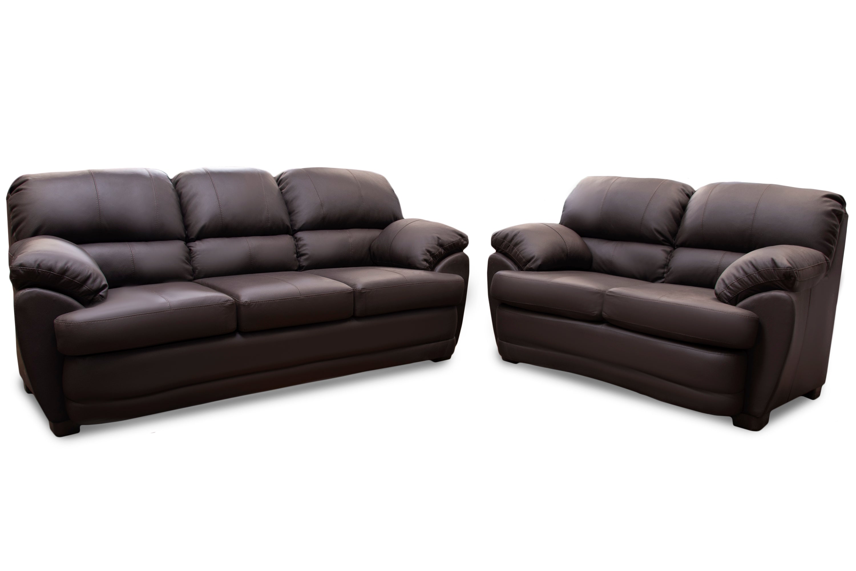 Sala de Piel Genuina Sofá y Love Seat, Mod. Florencia, dos piezas, 5 plazas