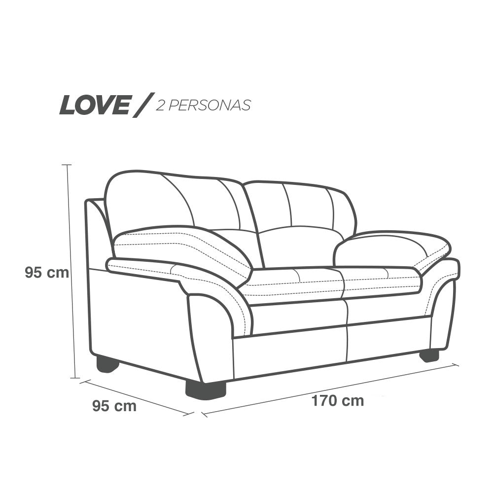Sala de Piel Genuina Sofá y Love Seat, Mod. Genova, dos piezas, 5 plazas