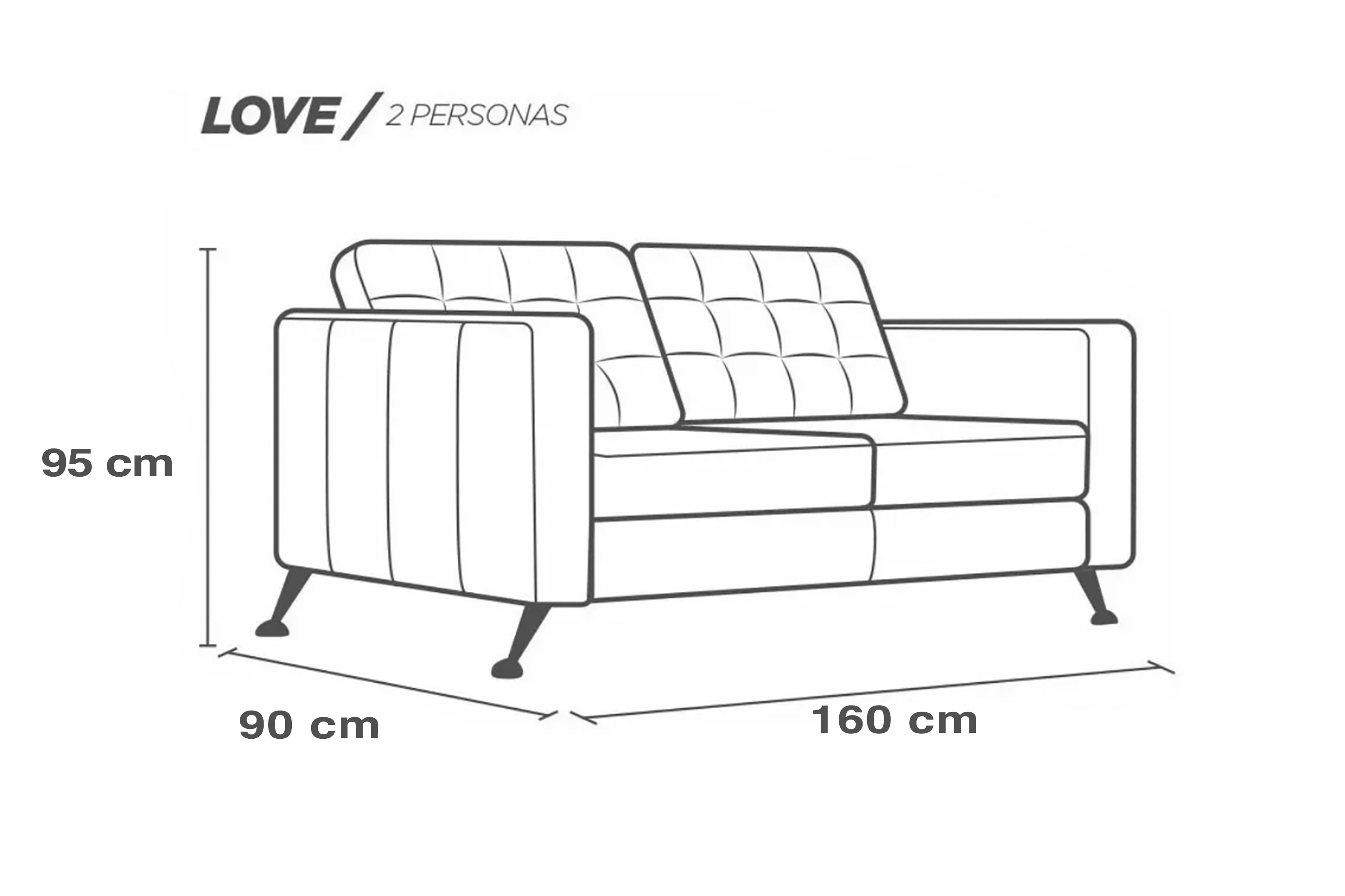 Love seat de Piel Genuina Mod. Noruega 2 plazas