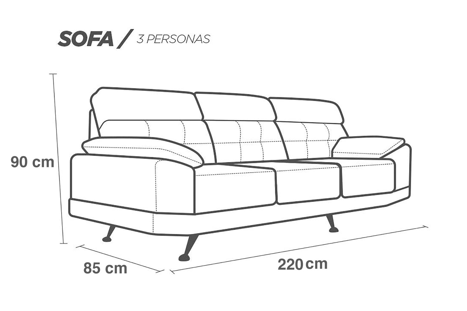 Love Seat de Piel Genuina Mod. Dublin 3 plazas