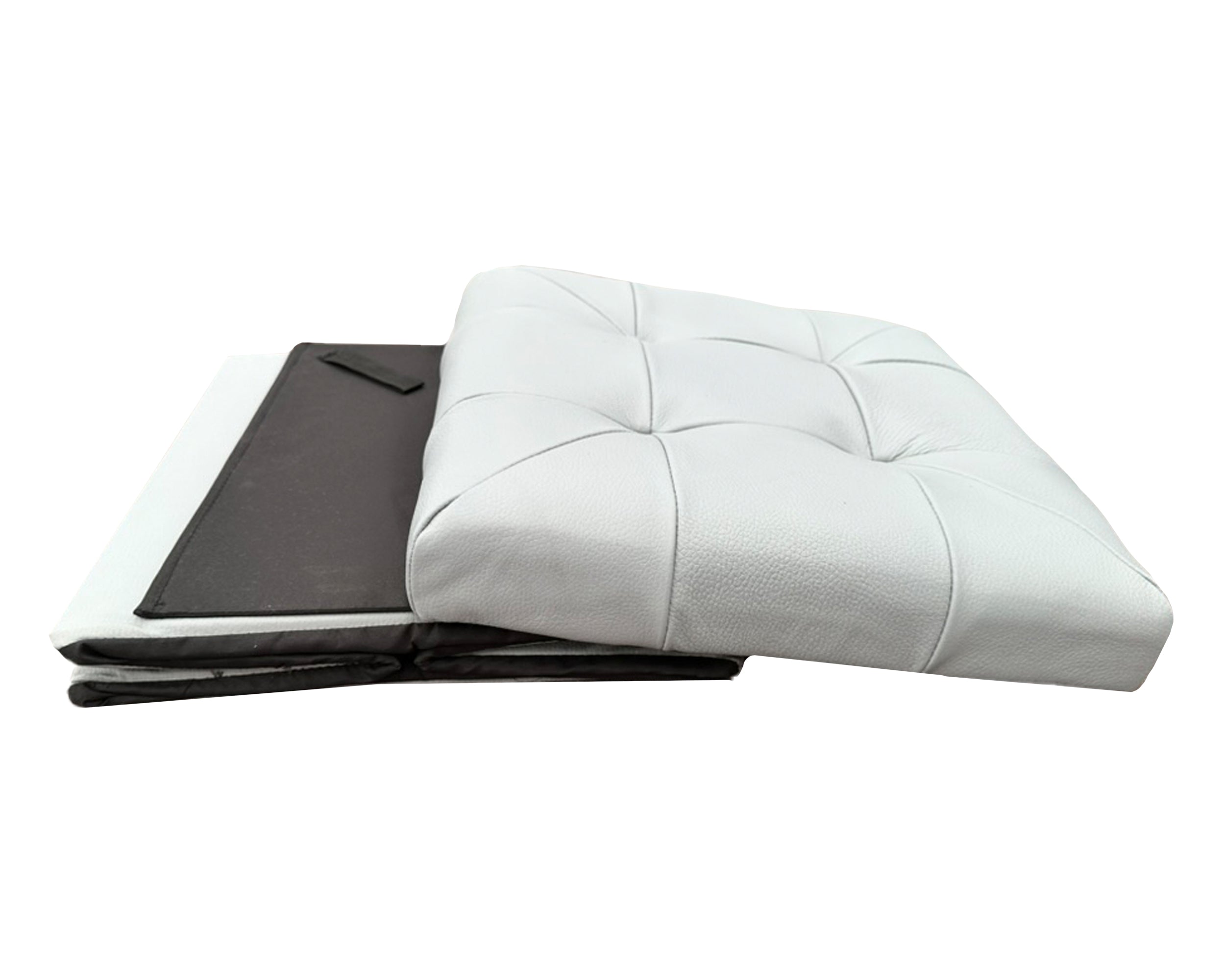 Taburete Plegable, ottoman, banco de piel genuina con almacenamiento 40 x 40cm