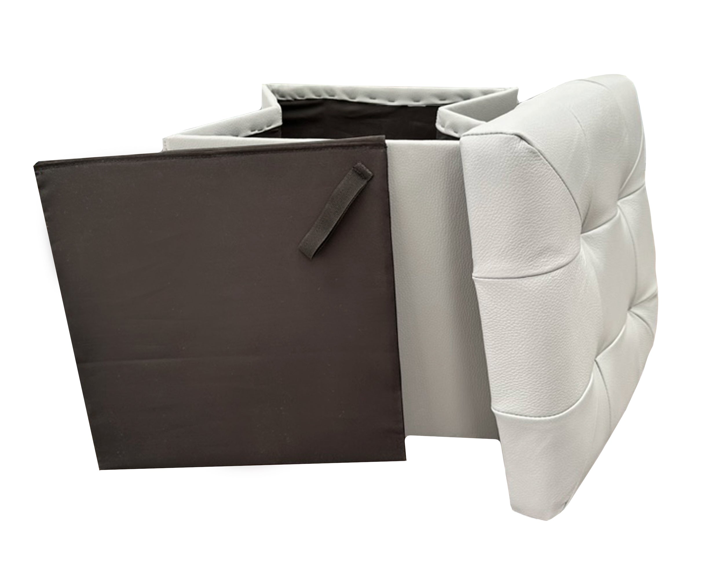 Taburete Plegable, ottoman, banco de piel genuina con almacenamiento 40 x 40cm