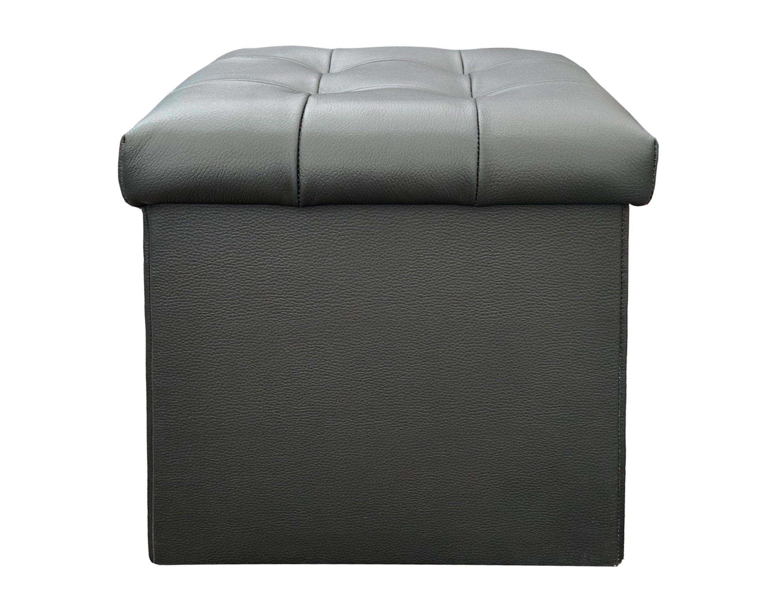 Taburete Plegable, ottoman, banco de piel genuina con almacenamiento 40 x 40cm