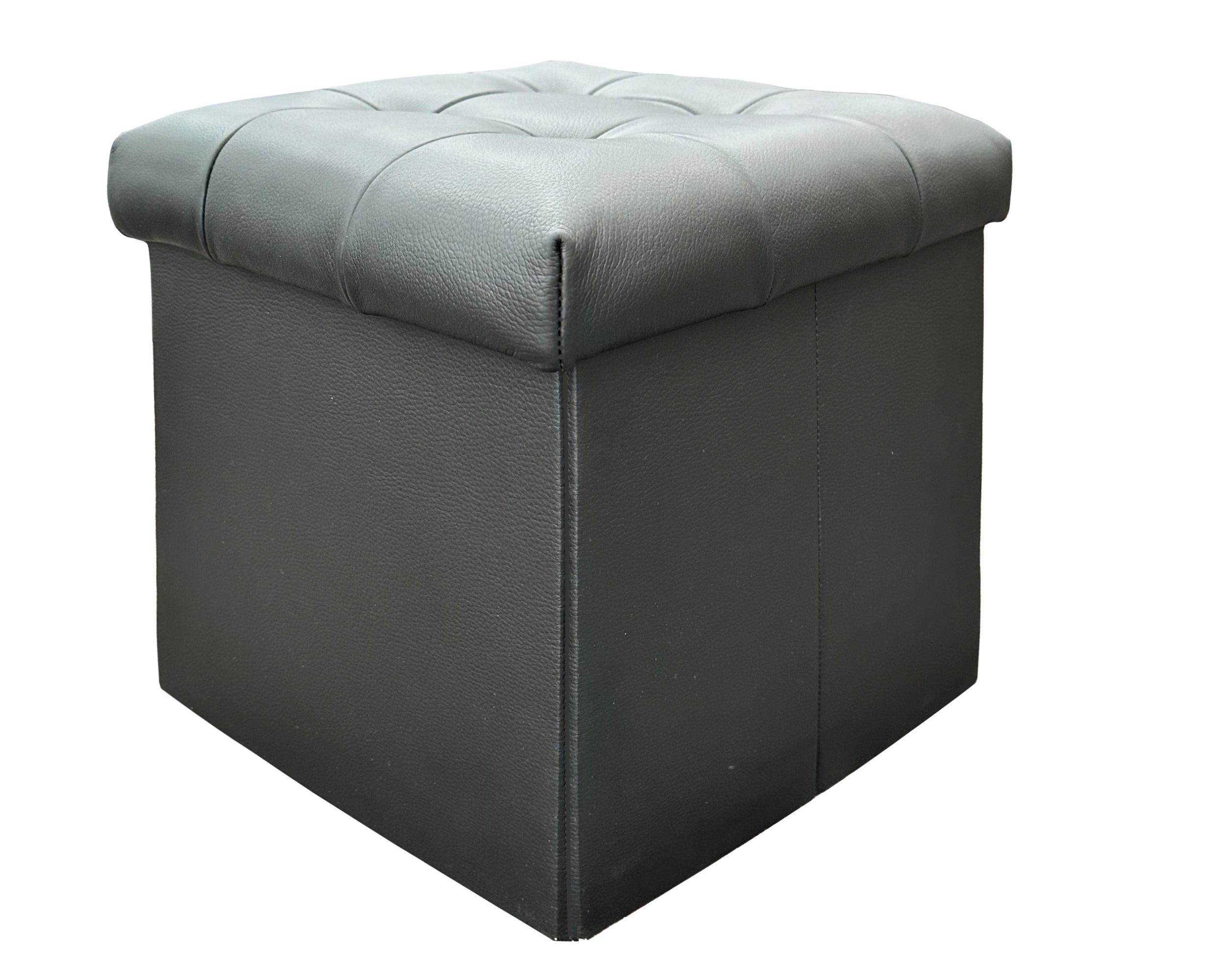 Taburete Plegable, ottoman, banco de piel genuina con almacenamiento 40 x 40cm