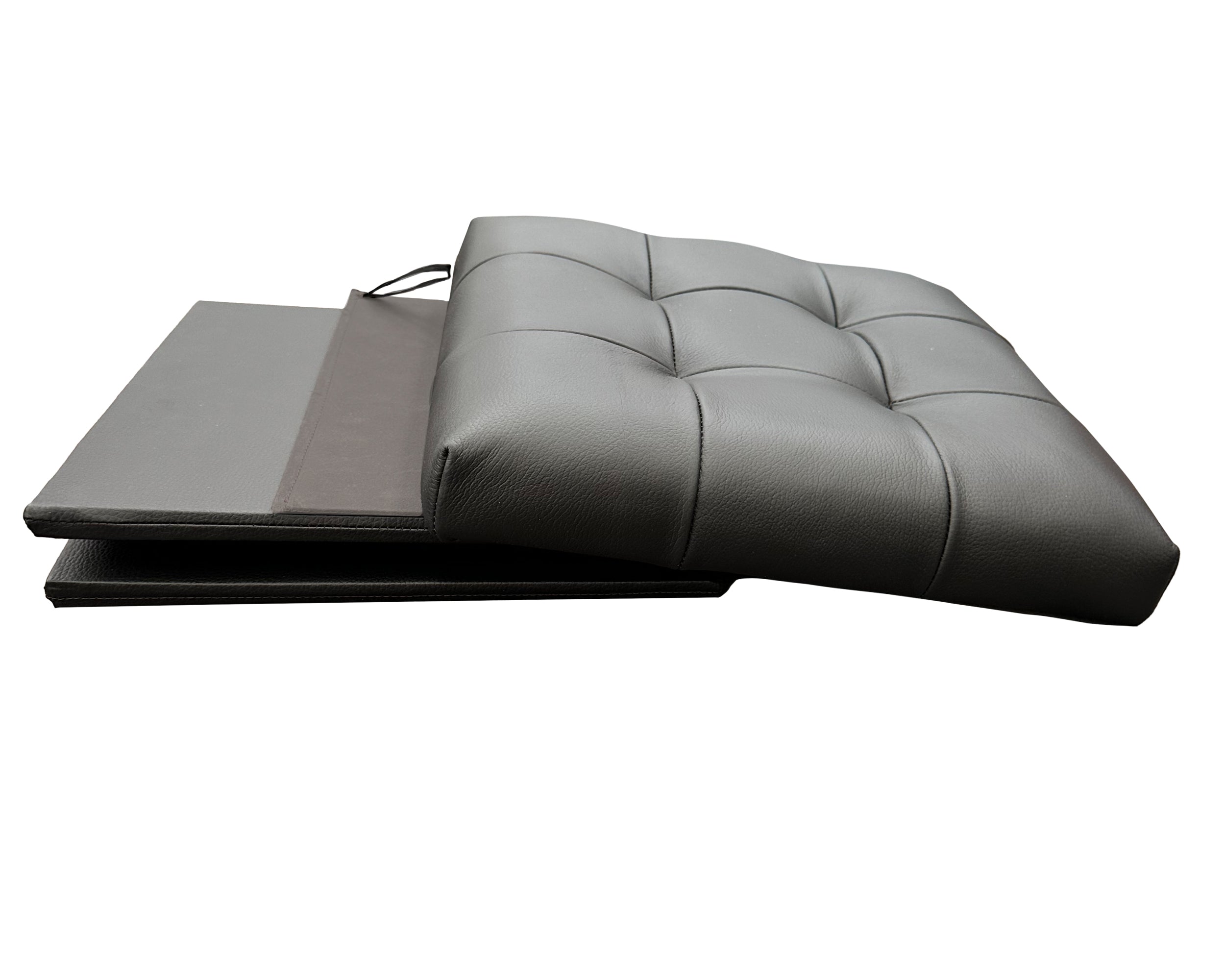 Taburete Plegable, ottoman, banco de piel genuina con almacenamiento 40 x 40cm