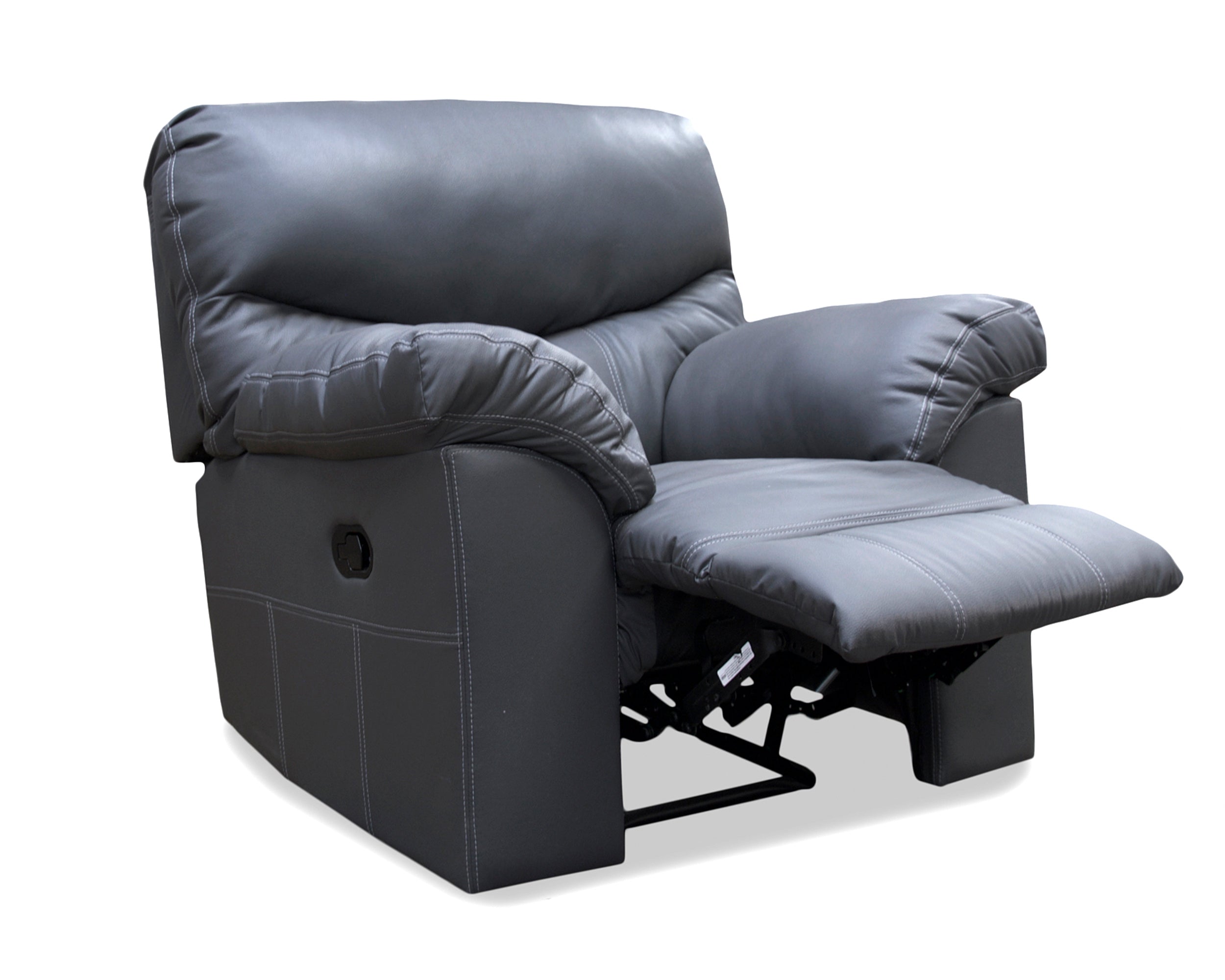 Sillón Individual Reclinable de Piel Genuina Mod. Houston 3 posiciones, acción mecánica.