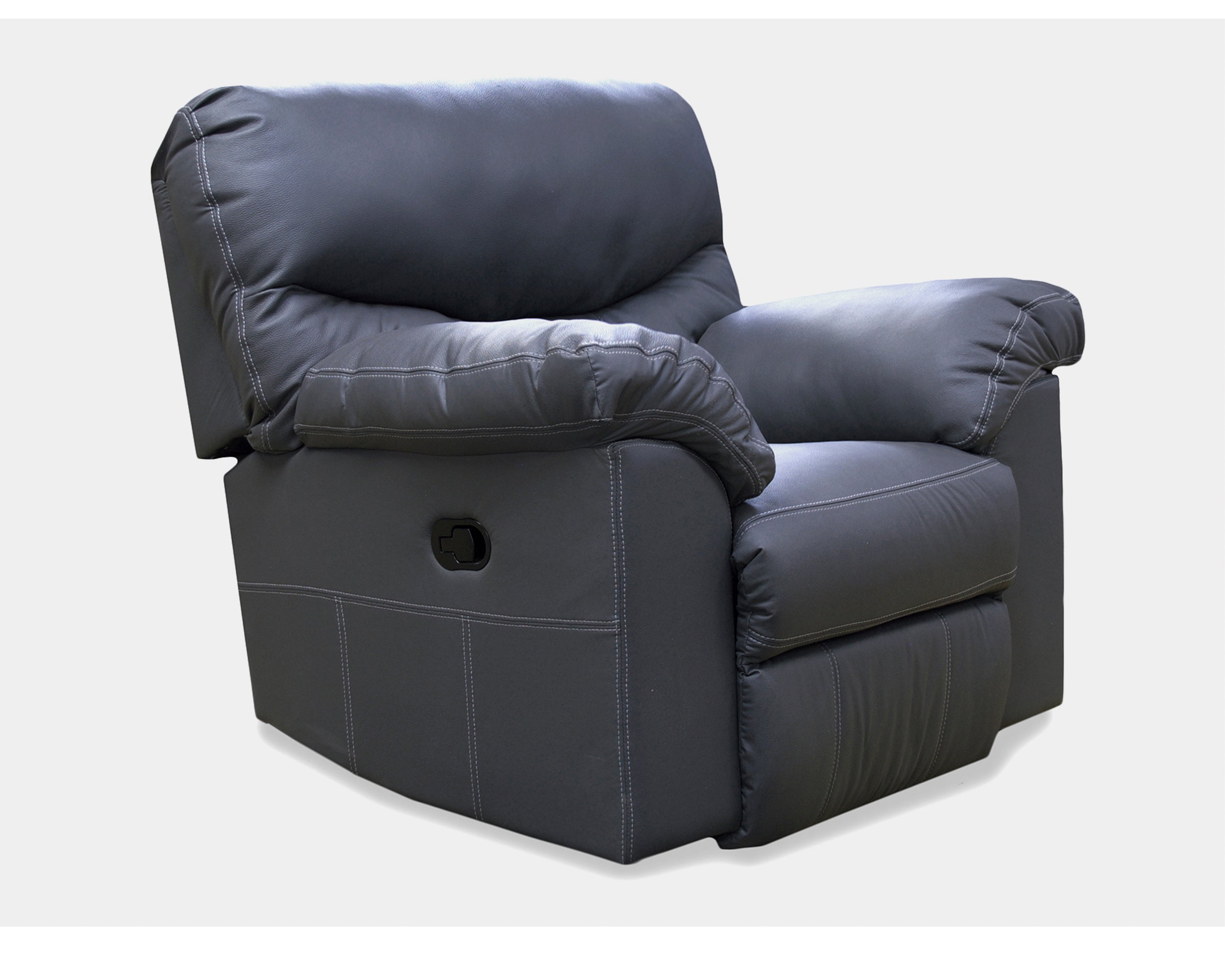 Sillón Individual Reclinable de Piel Genuina Mod. Houston 3 posiciones, acción mecánica.