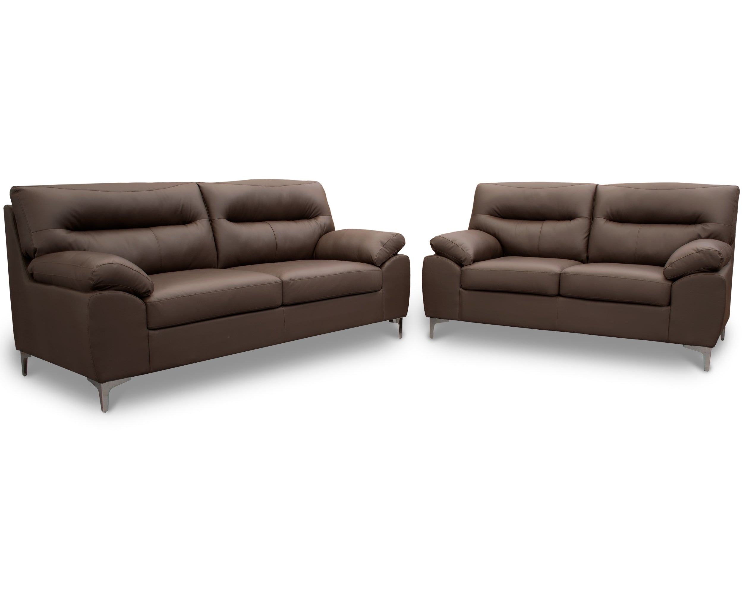 Sala de Piel Genuina Sofá y Love Seat, Mod. Isabela, dos piezas, 5 plazas.