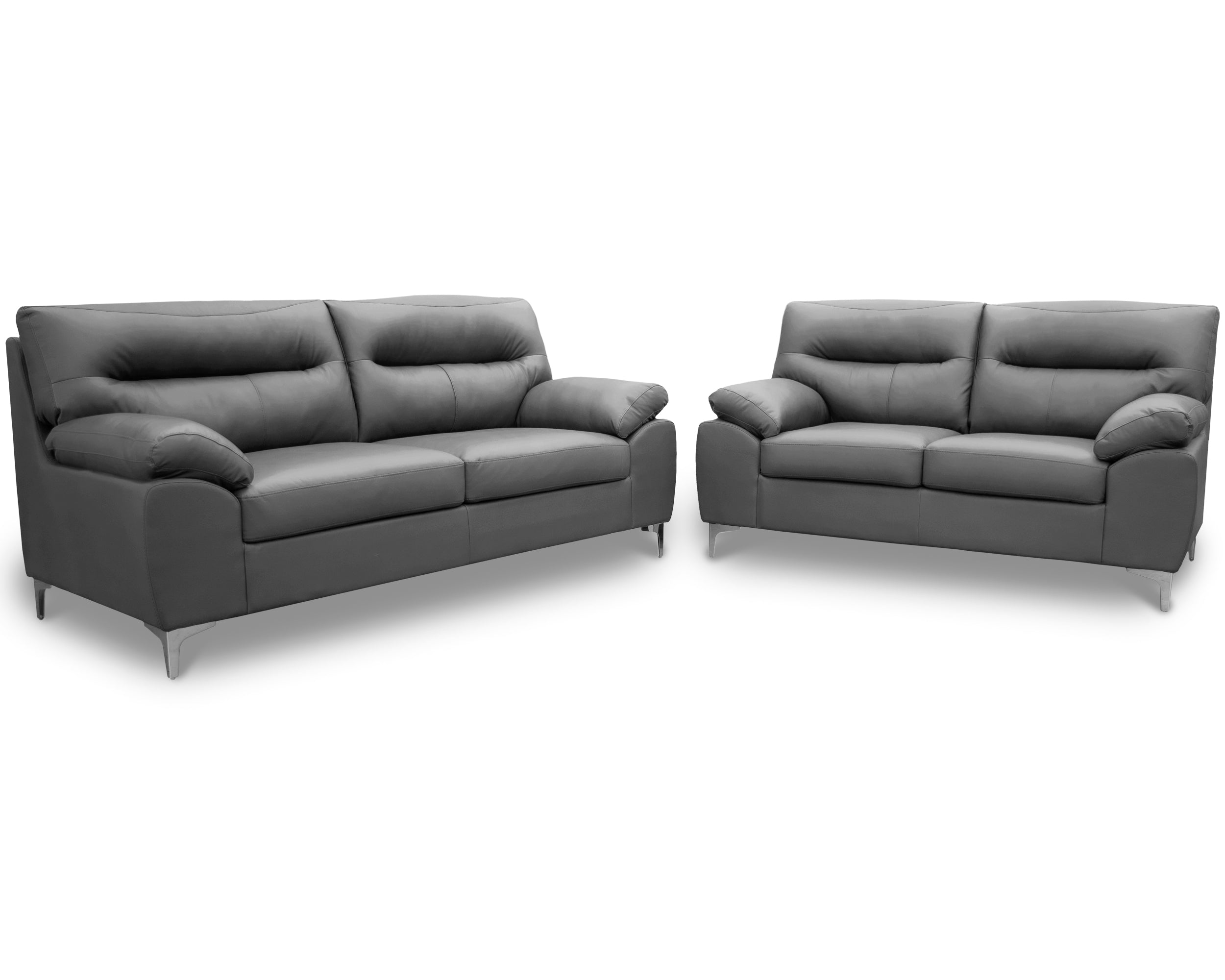 Sala de Piel Genuina Sofá y Love Seat, Mod. Isabela, dos piezas, 5 plazas.