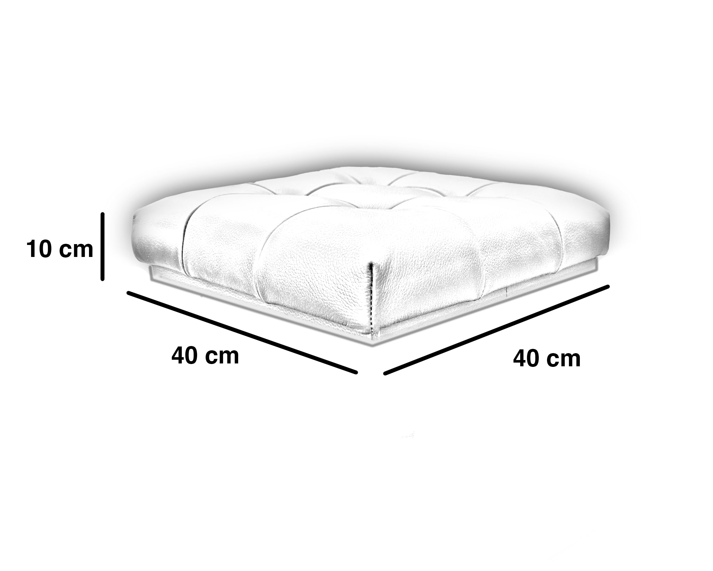 Taburete Plegable, ottoman, banco de piel genuina con almacenamiento 40 x 40cm
