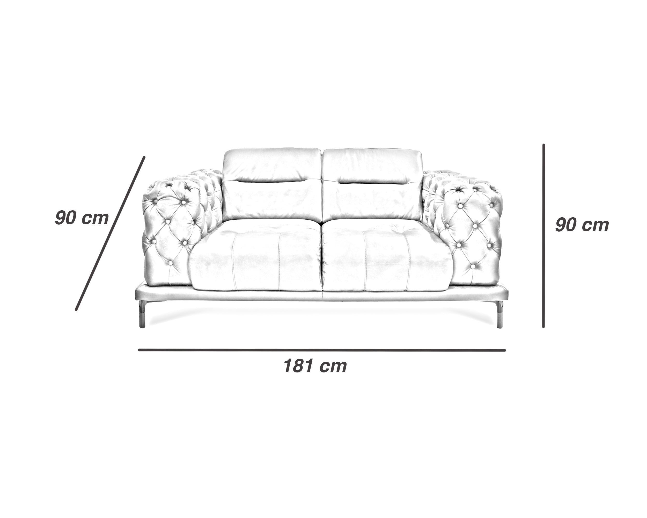 Love Seat de de Piel Genuina 100%, Mod. Gales 2 plazas (Copia)