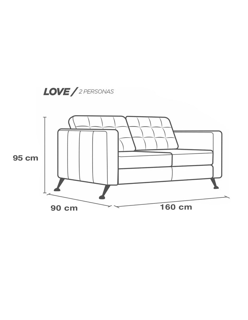 Love Seat de Piel Genuina 100%, Mod. Noruega, 2 plazas.