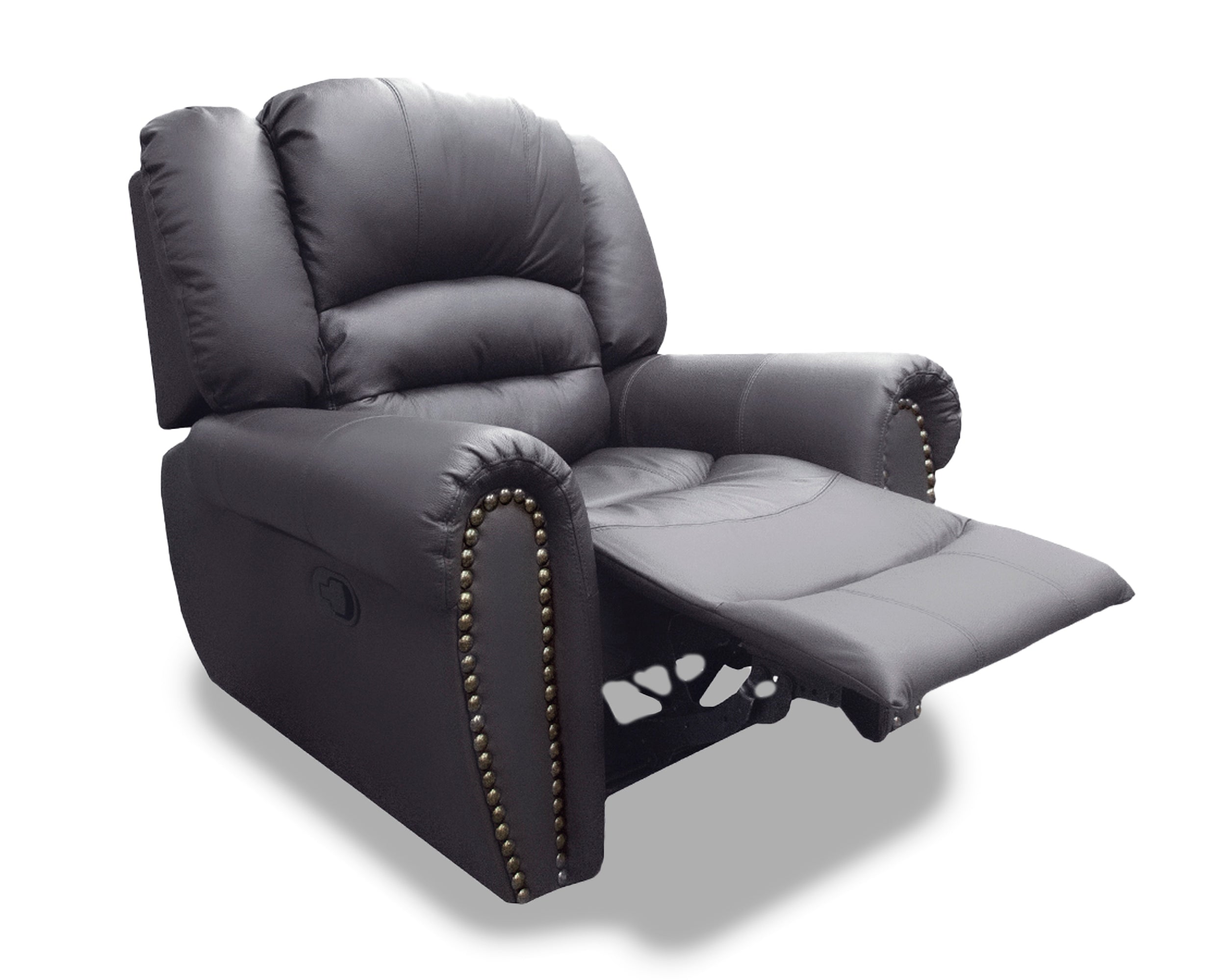 Sillón Individual Reclinable de Piel Genuina Mod. Magnus 3 posiciones, acción mecánica.