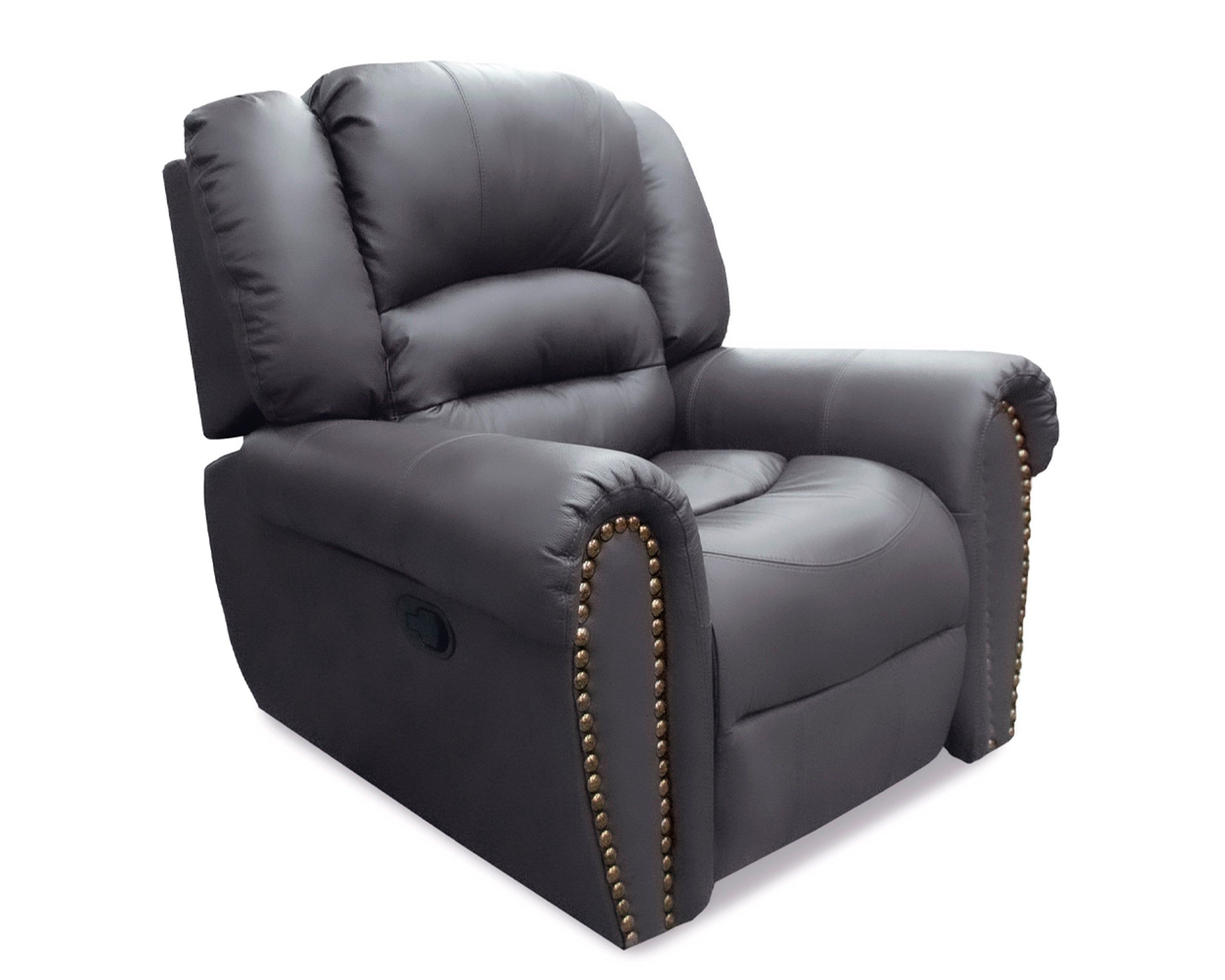 Sillón Individual Reclinable de Piel Genuina Mod. Magnus 3 posiciones, acción mecánica.