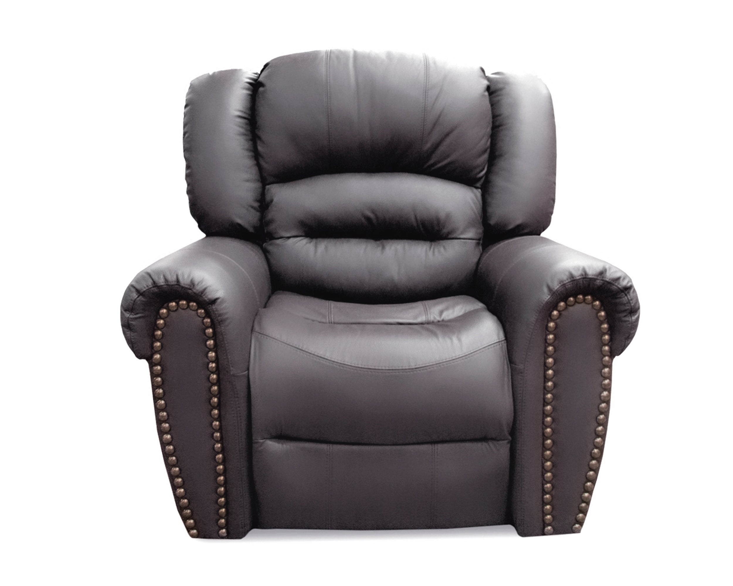 Sillón Individual Reclinable de Piel Genuina Mod. Magnus 3 posiciones, acción mecánica.