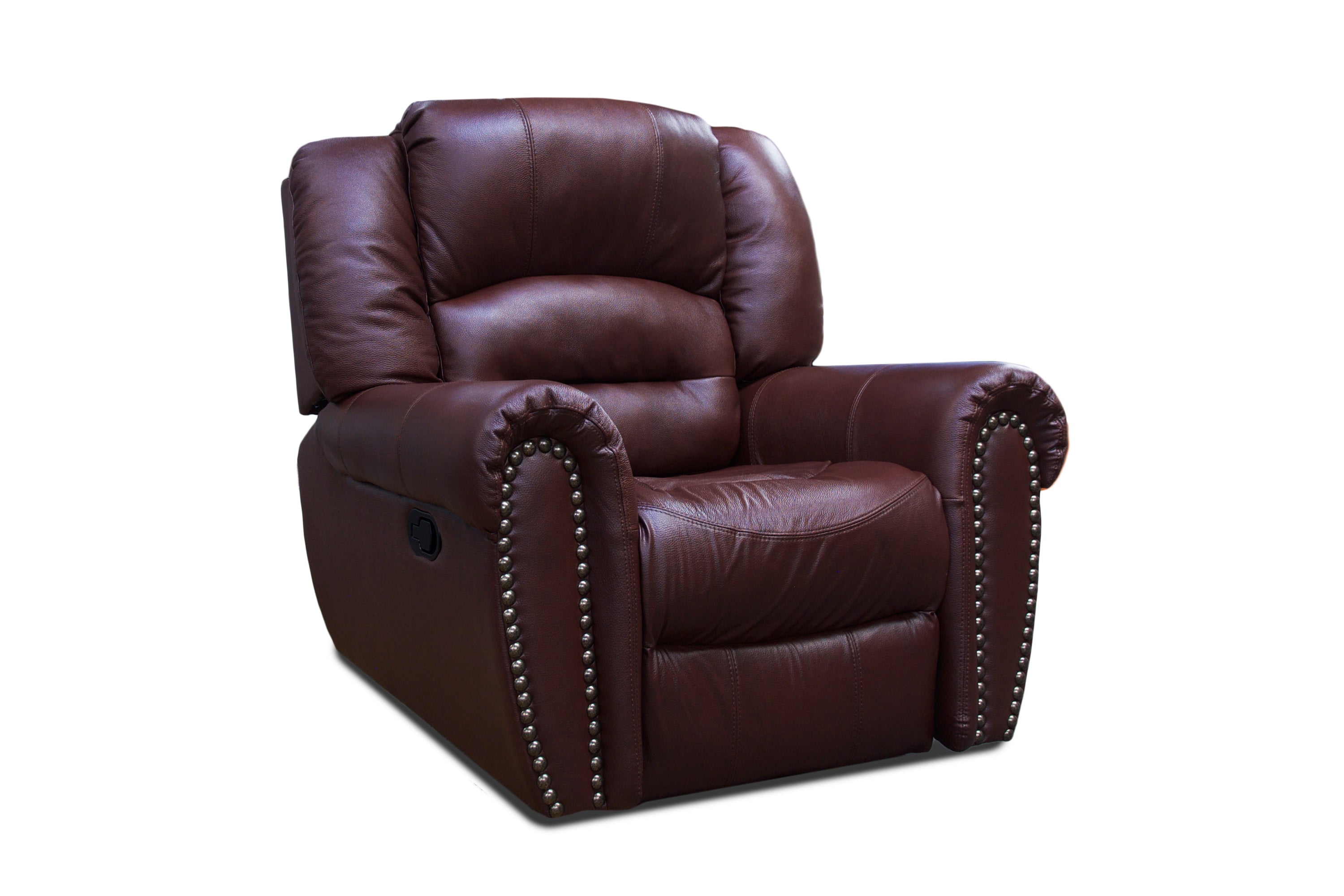 Sillón Individual Reclinable de Piel Genuina Mod. Magnus 3 posiciones, acción mecánica.