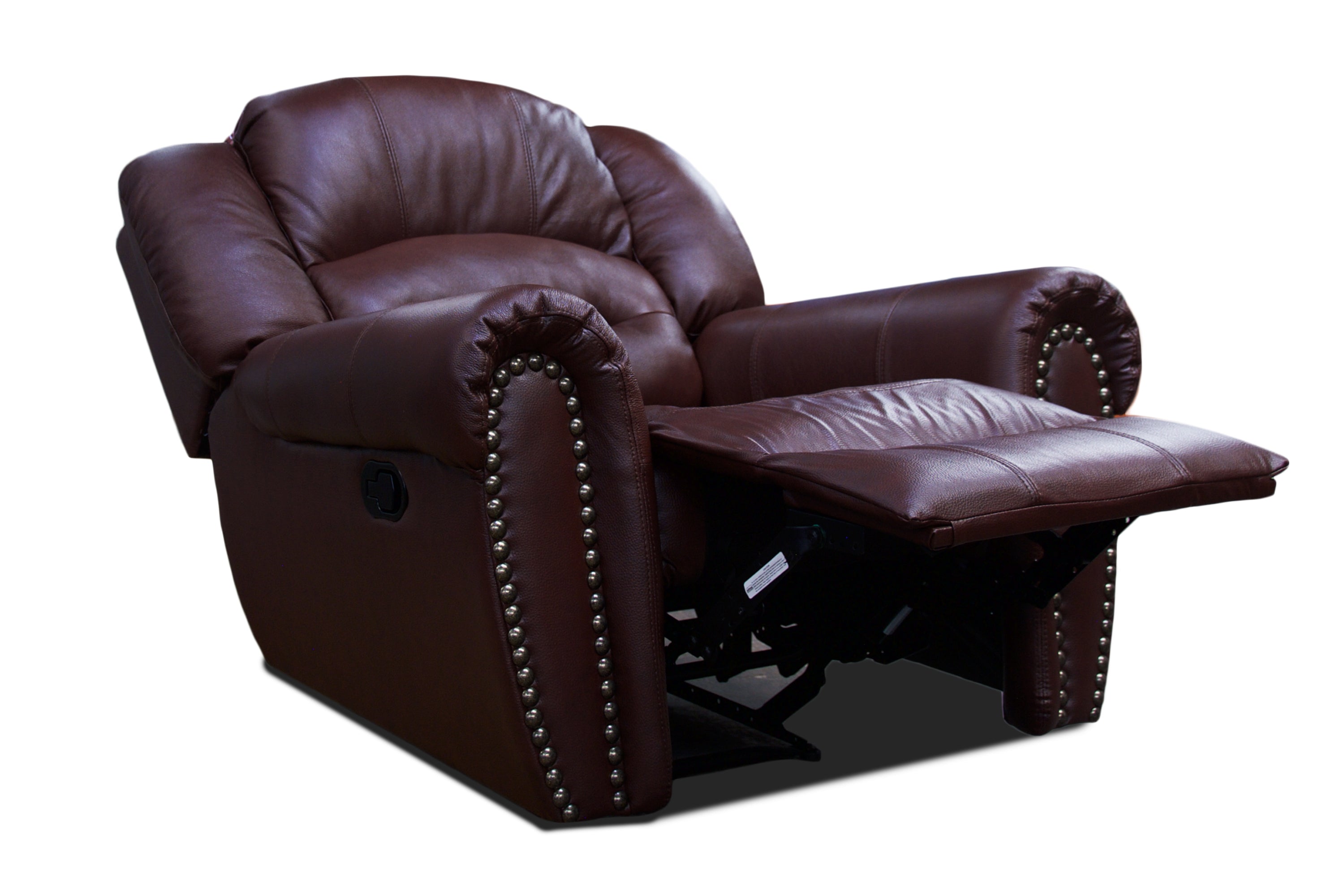 Sillón Individual Reclinable de Piel Genuina Mod. Magnus 3 posiciones, acción mecánica.